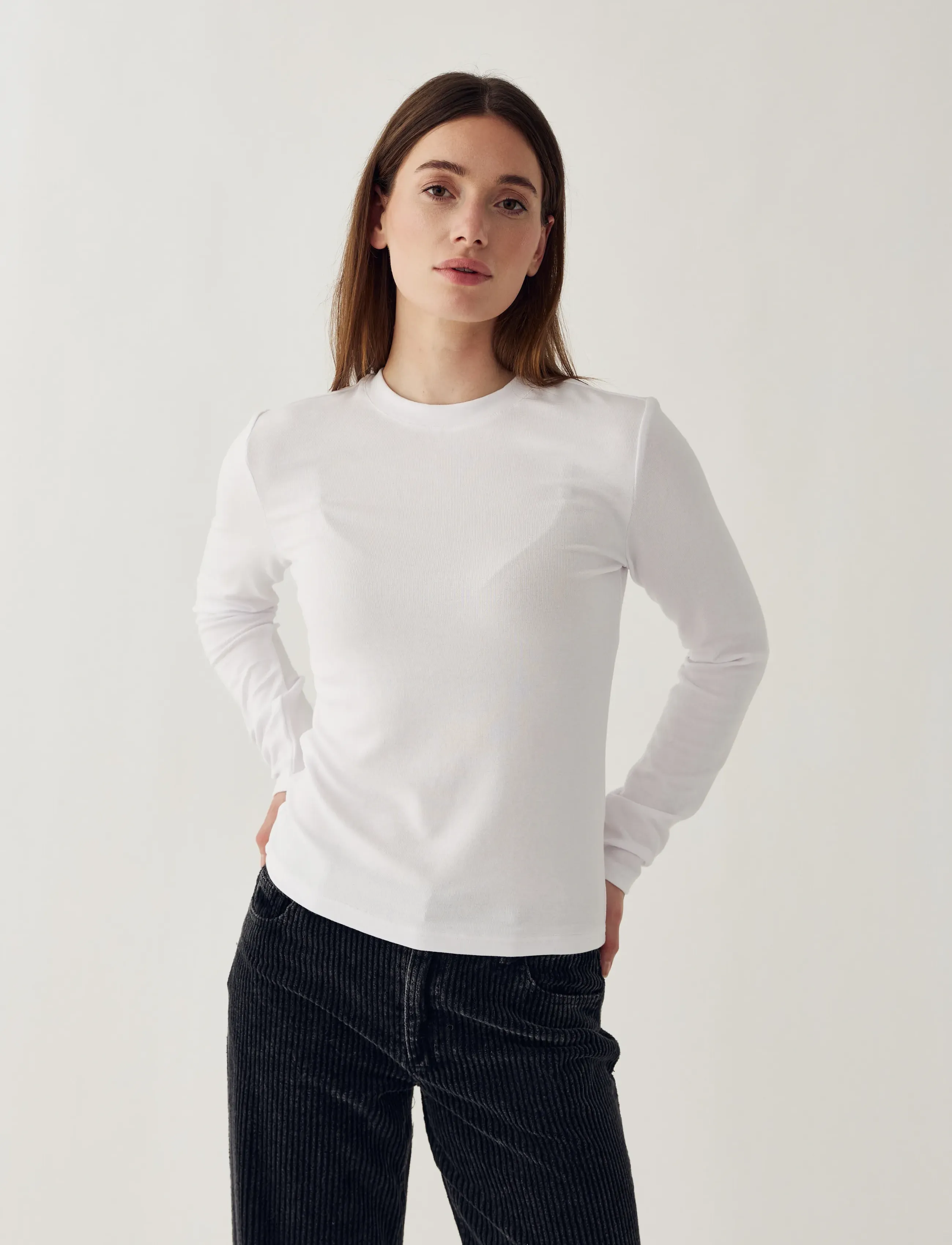 Noella Lidie LS Top - Pikkade varrukatega alussärgid - WHITE / white