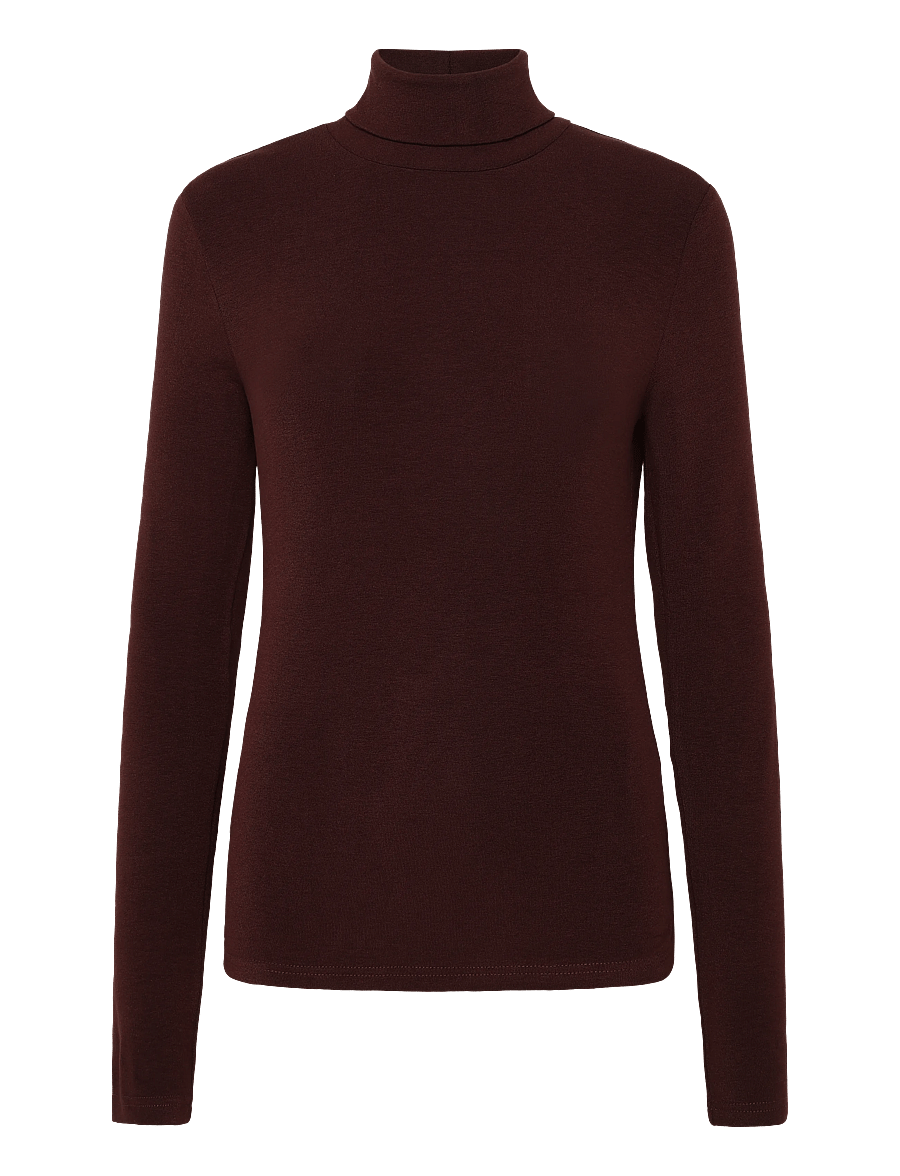 Noella - N-Maritza LS Top - rullekraver - burgundy melange - 1
