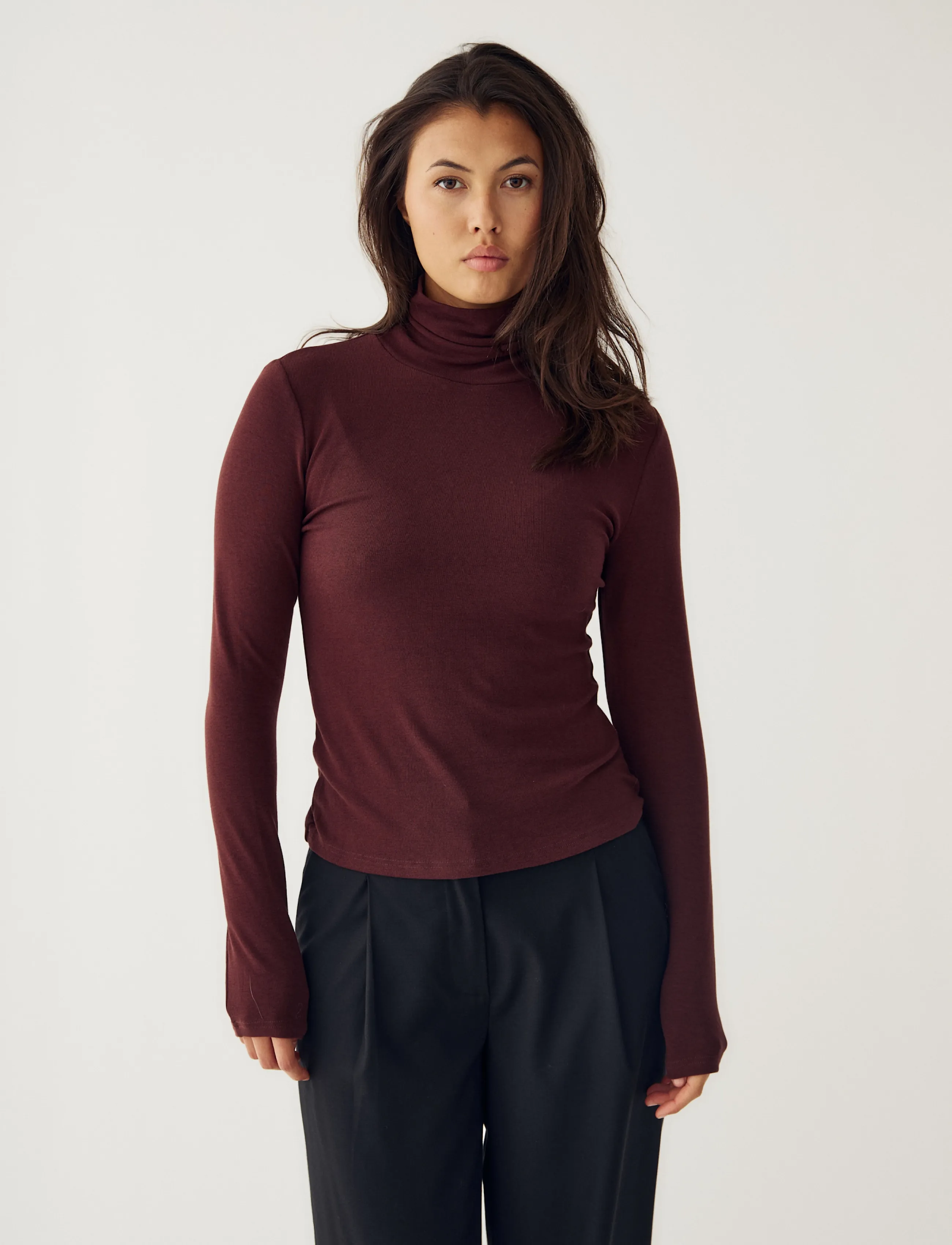 Noella N-Maritza Ls Top, XXL, Knitwear, Burgunderrot - Turtleneck, Frauen