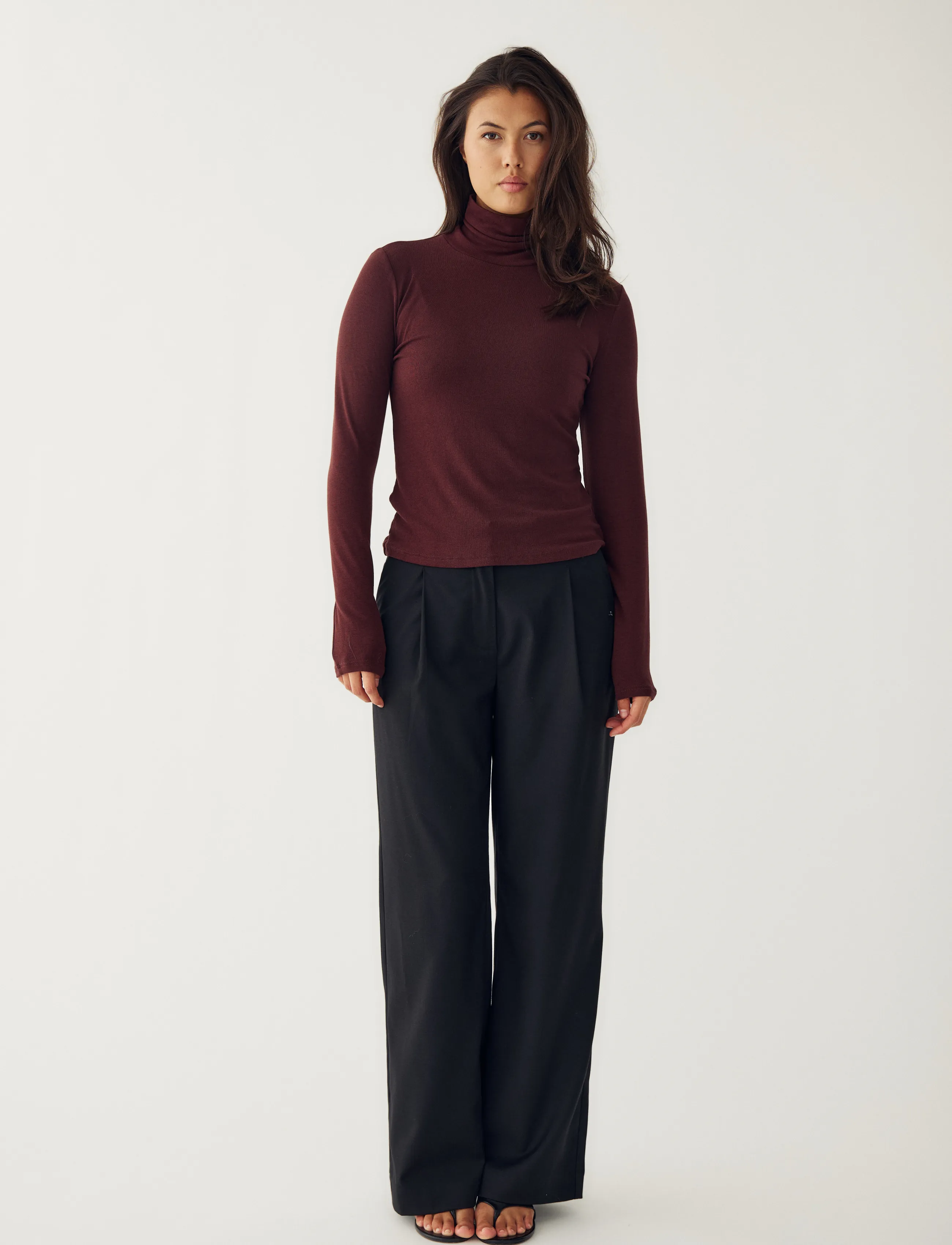 Noella - N-Maritza LS Top - polotröjor - burgundy melange - 5