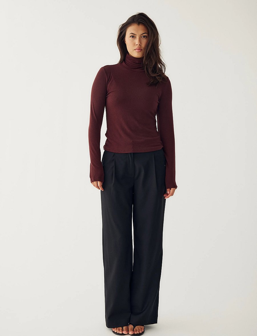 Noella - N-Maritza LS Top - rullekraver - burgundy melange - 5