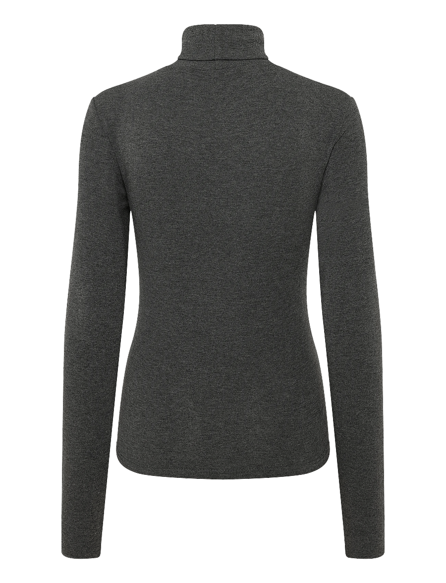 Noella - N-Maritza LS Top - rullekraver - dark grey melange - 2