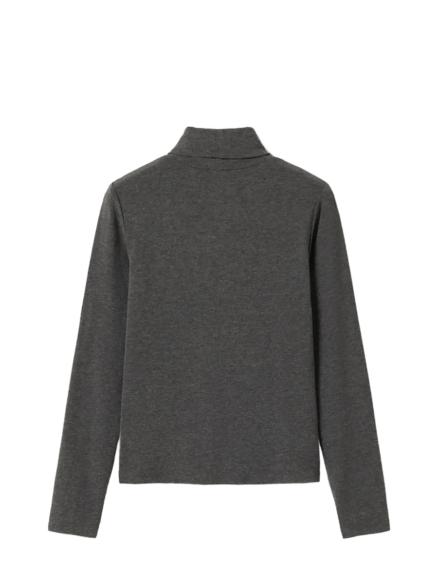 Noella - N-Maritza LS Top - rullekraver - dark grey melange - 3