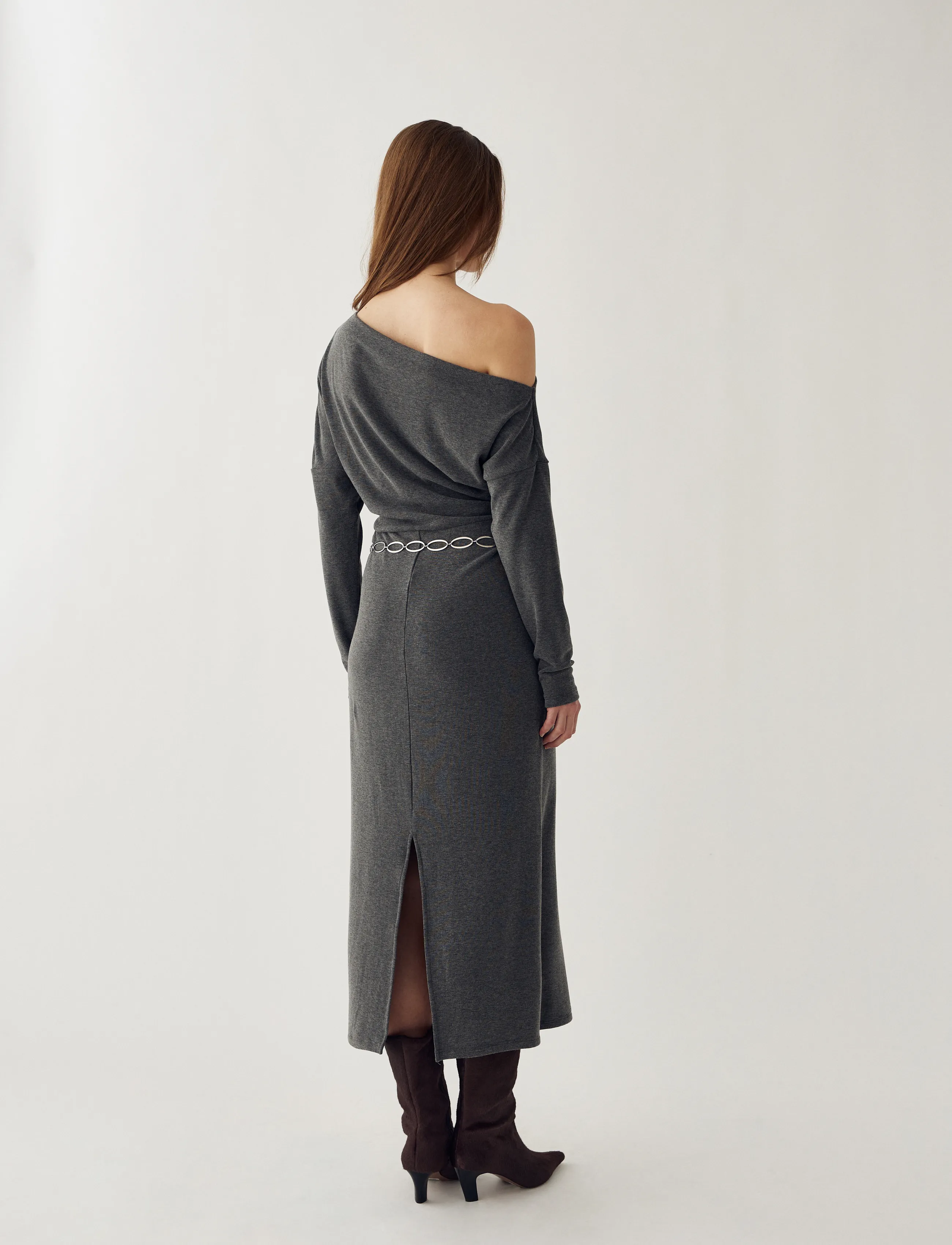 Noella - N-Meena Dress - midikleider - dark grey melange - 5