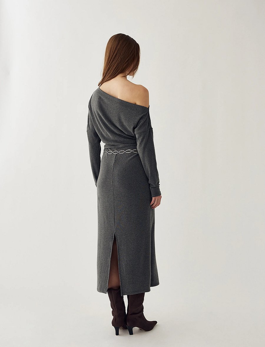 Noella - N-Meena Dress - midikleider - dark grey melange - 5
