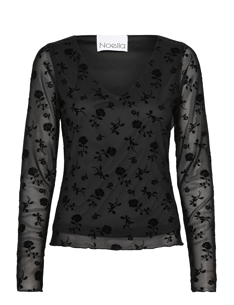 Noella - Lucille Top - langärmlige tops - clarity black print - 1