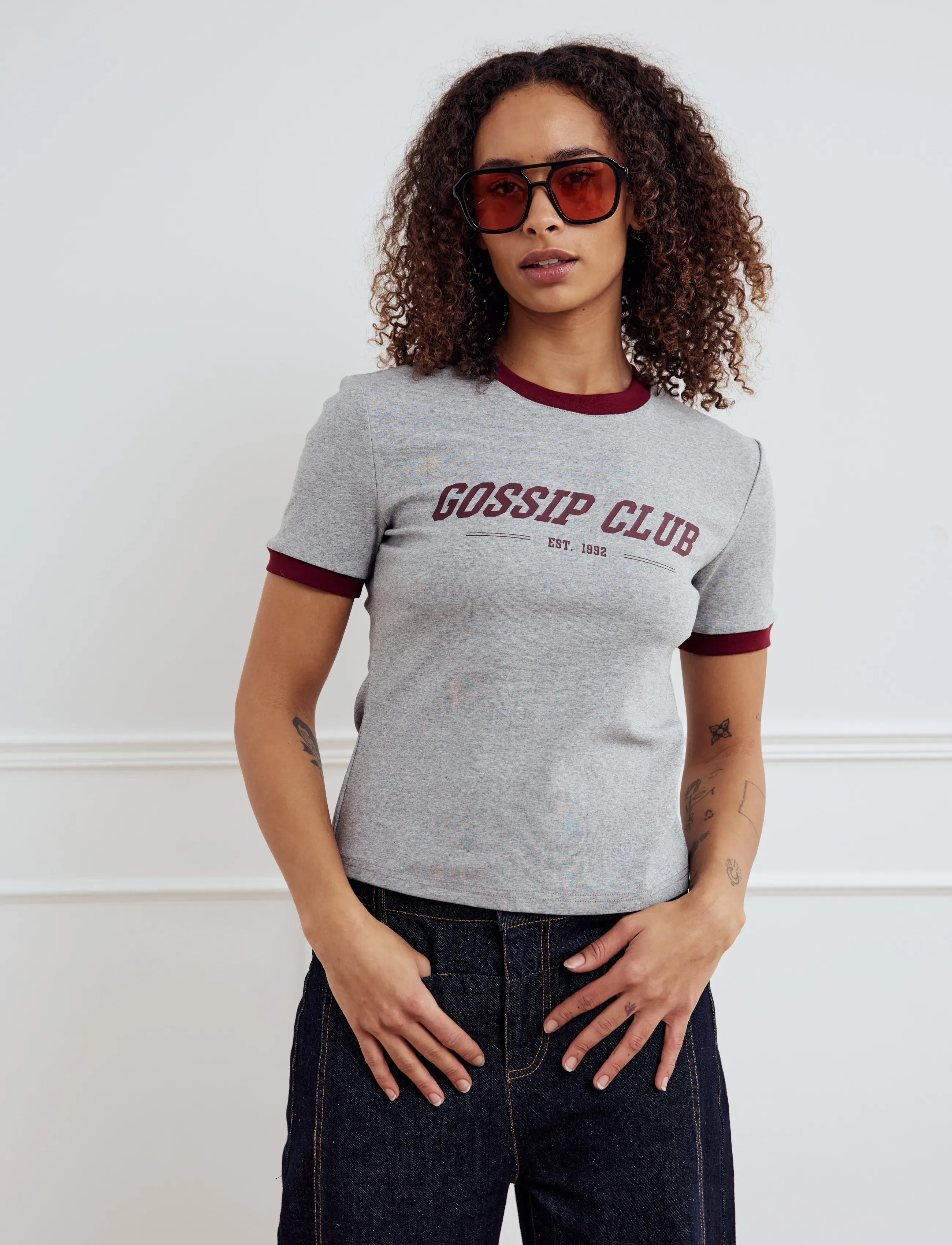 Noella Gossip T-shirt - T-skjorter & Topper - MEDIUM GREY MEL. / grey