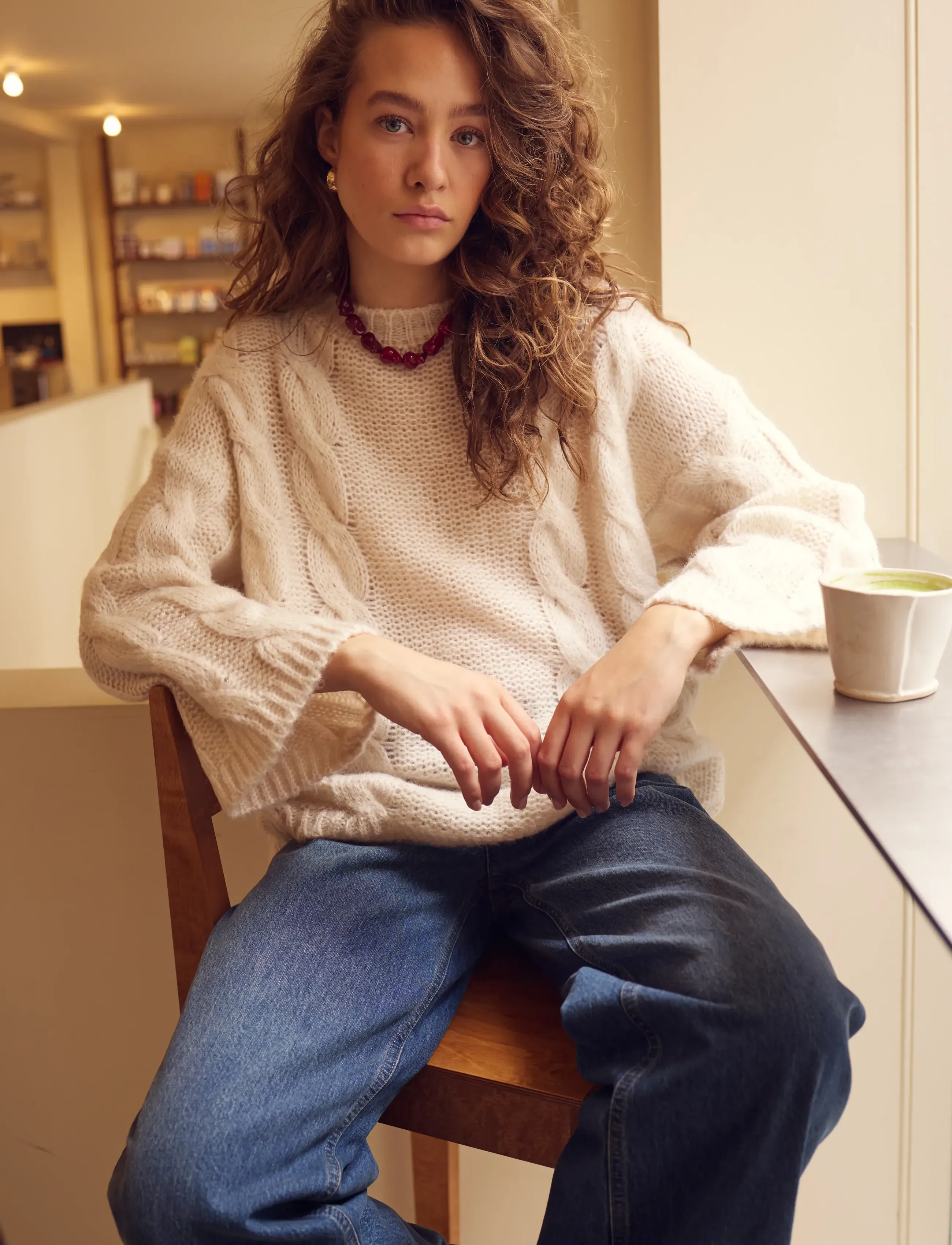 Noella Lyza Knit, L/XL, Beige, Strik > Trøjer, Dame