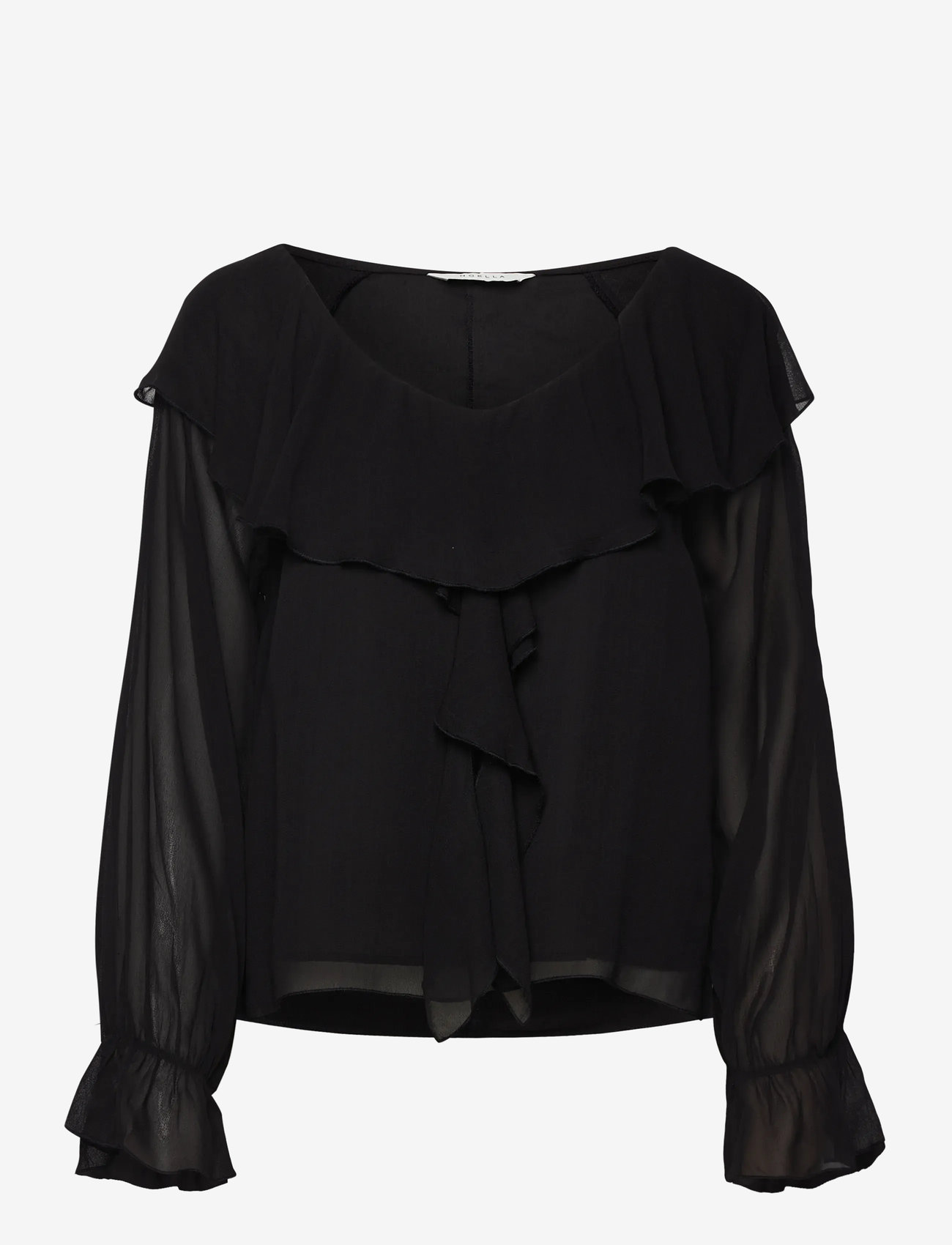 Noella - Leiana Blouse - long sleeved blouses - black - 0