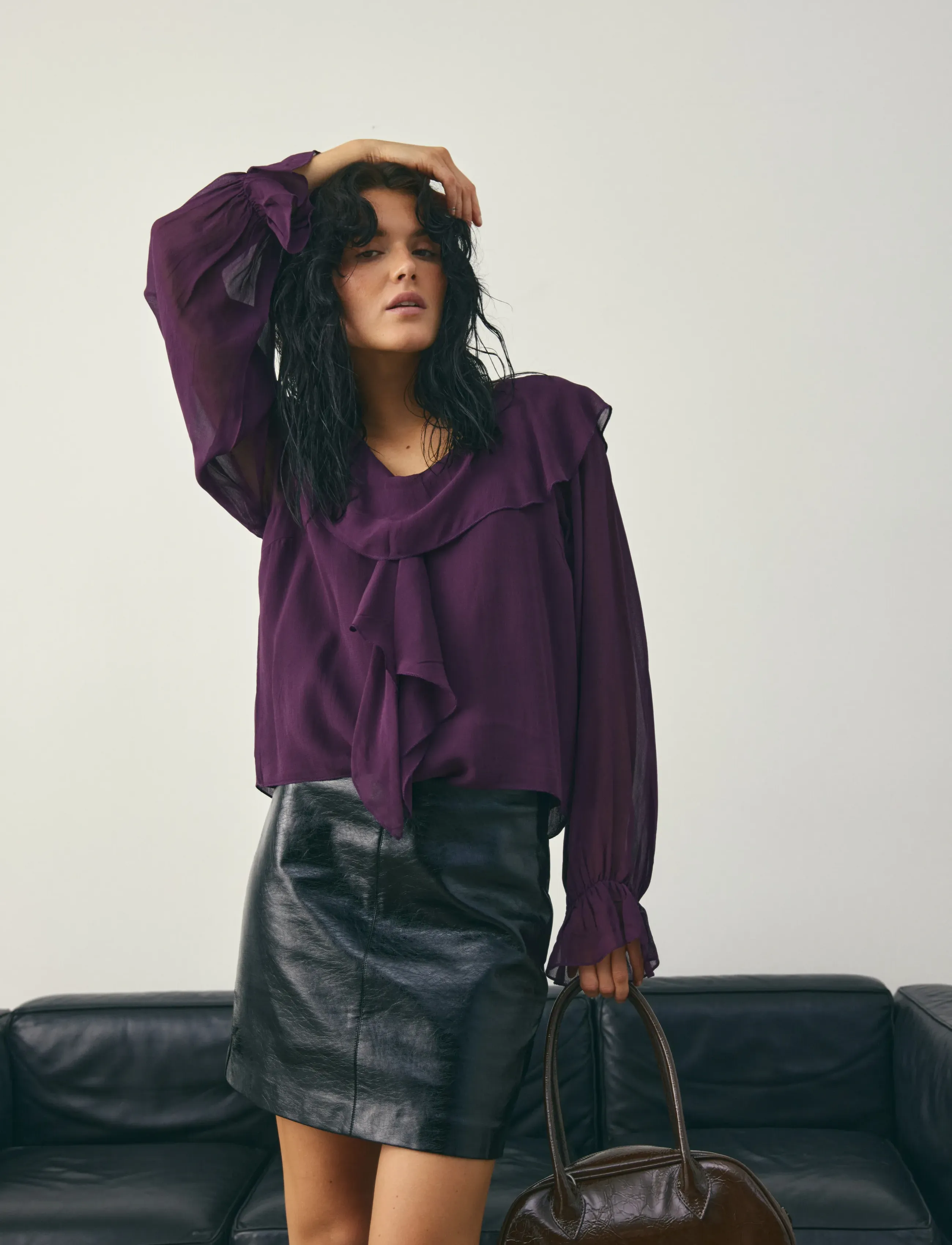 Noella - Leiana Blouse - long sleeved blouses - winetasting - 3
