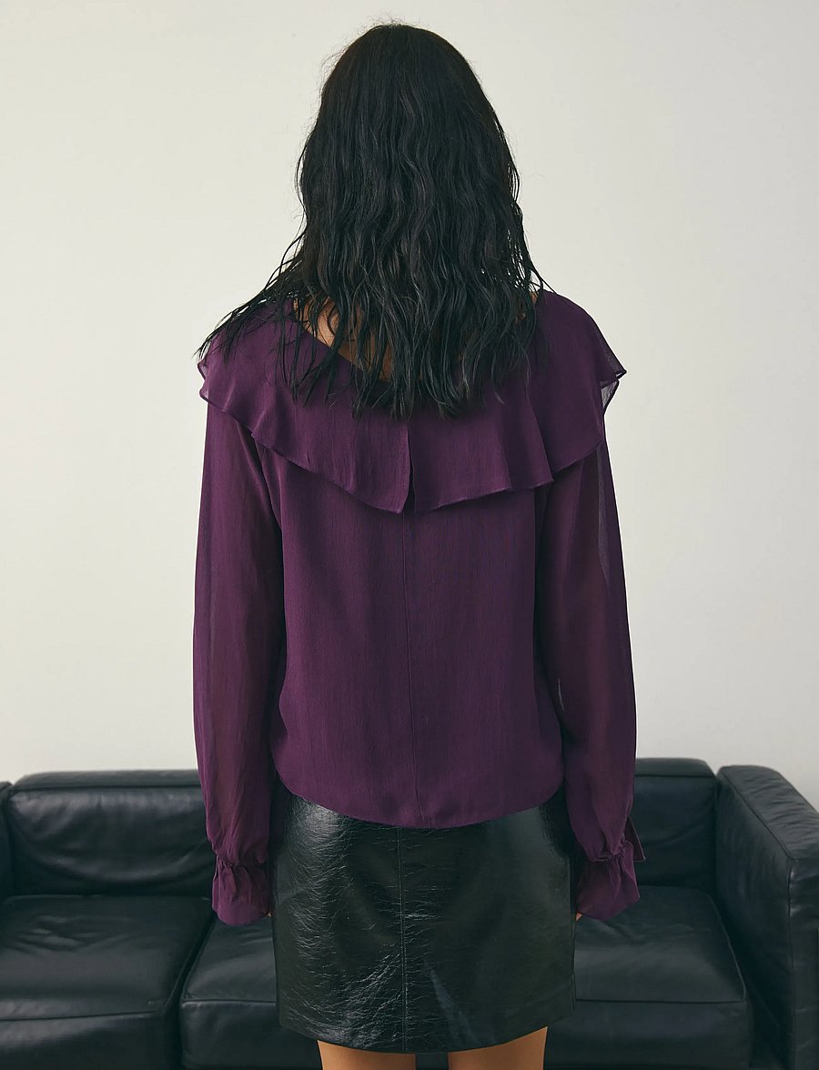 Noella - Leiana Blouse - langærmede bluser - winetasting - 4