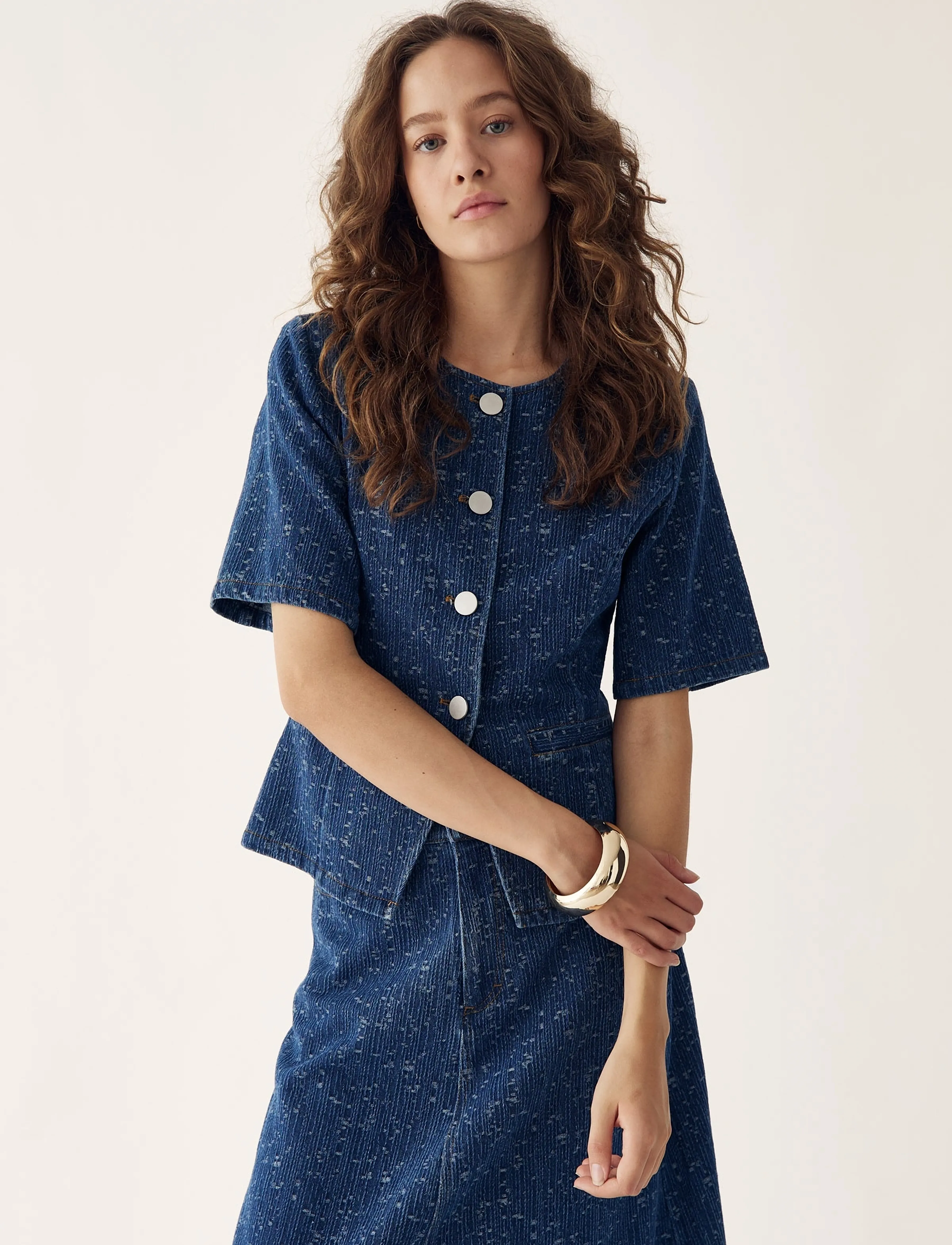 Noella - Kasundra Blazer - kortærmede bluser - blue wash - 5