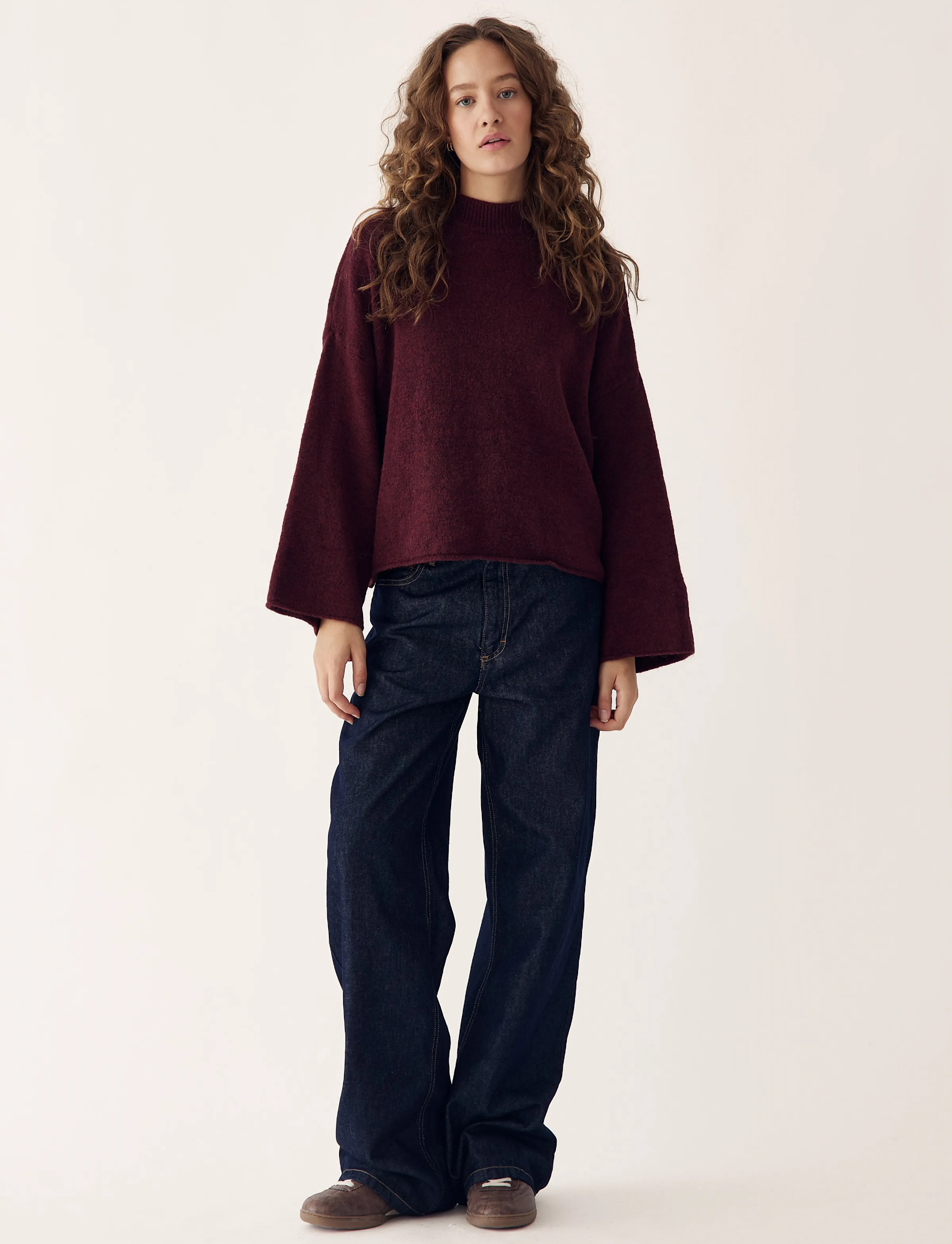 Noella Lynzey Knit, One Size, Burgundy, Strik > Trøjer, Dame