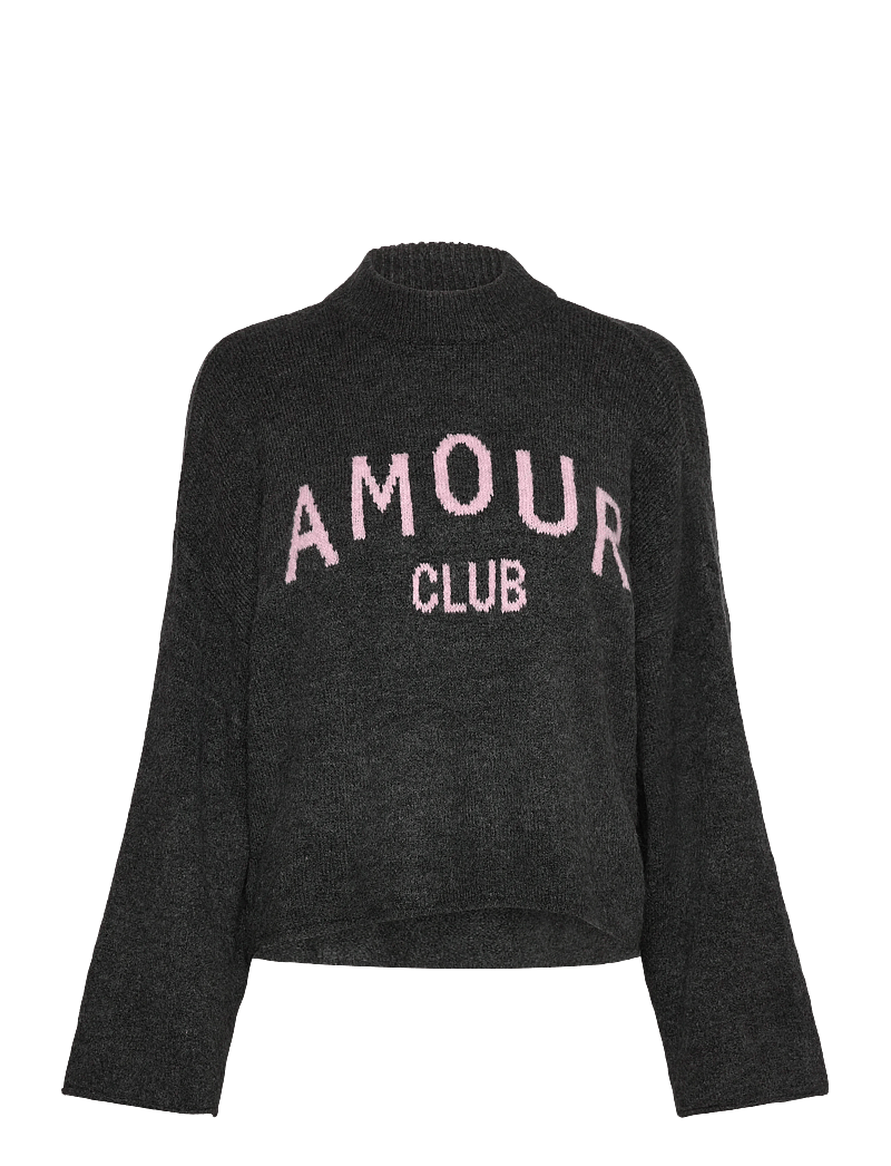 Noella - Amour Club Knit - striktrøjer - charcoal mel. - 0
