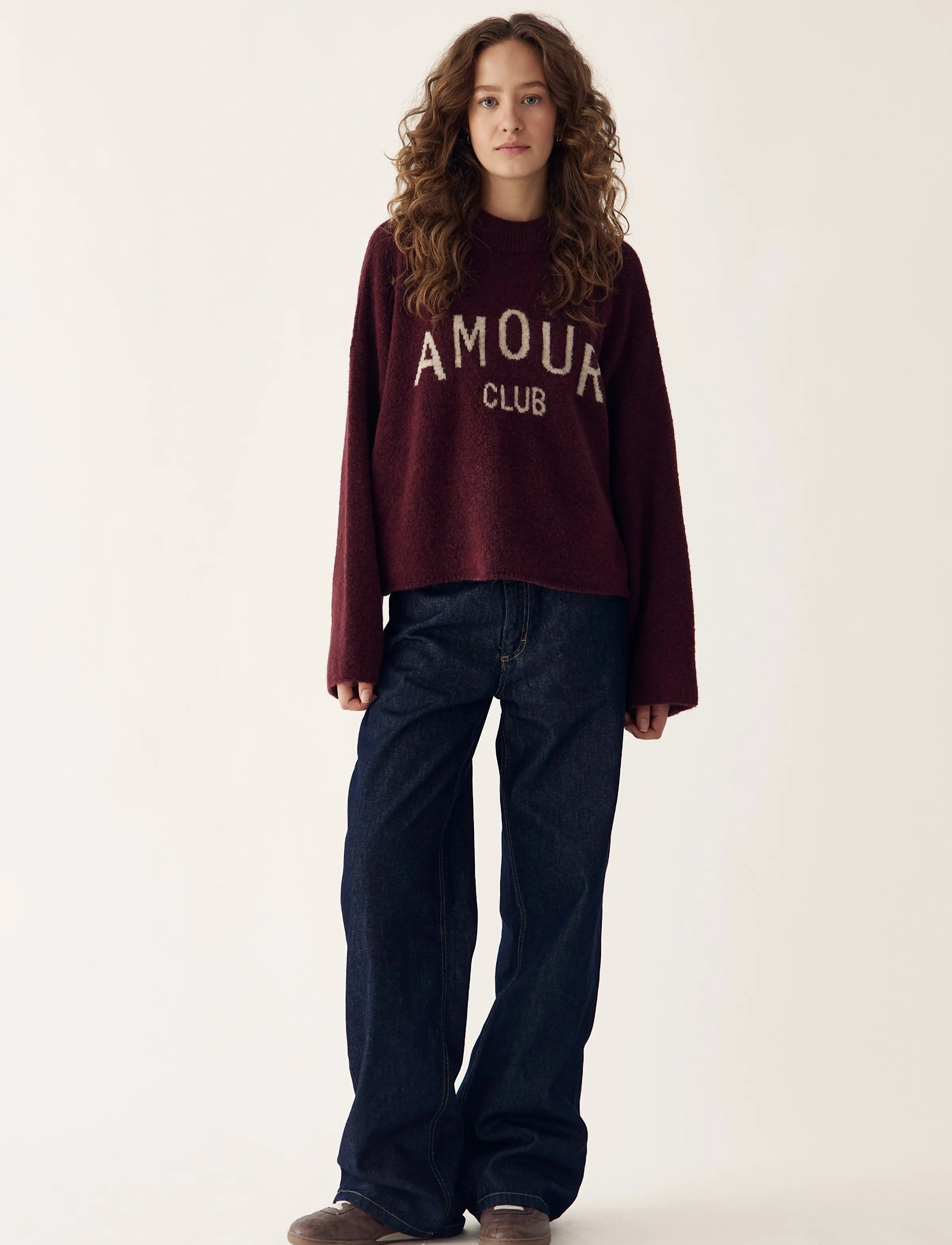 Noella - Amour Club Knit - neulepuserot - wine beige - 5