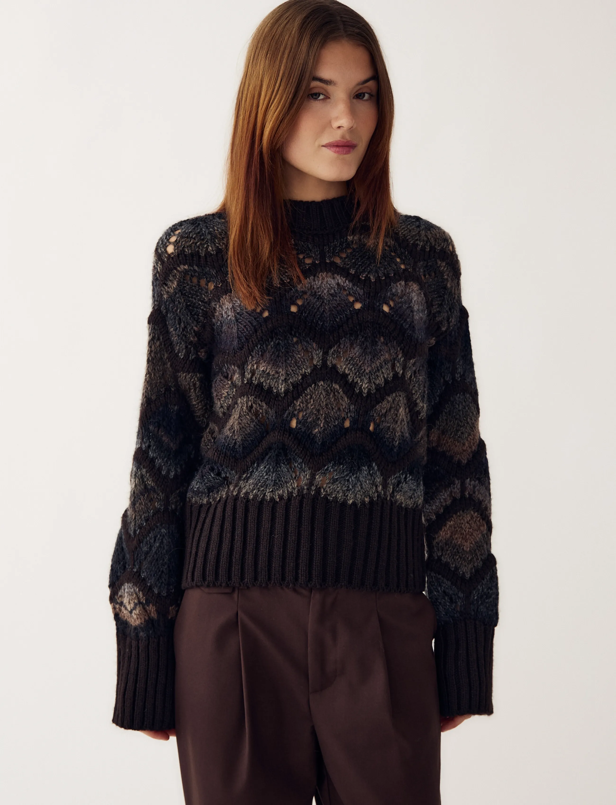 Noella Latanna Knit, L/XL, Brown, Strik > Trøjer, Dame