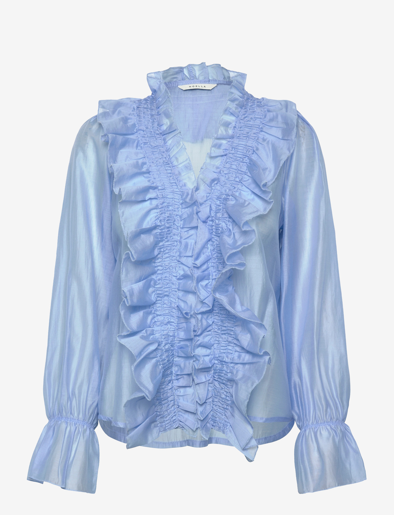 Noella - N-Myrtia Blouse - long sleeved blouses - air blue - 0