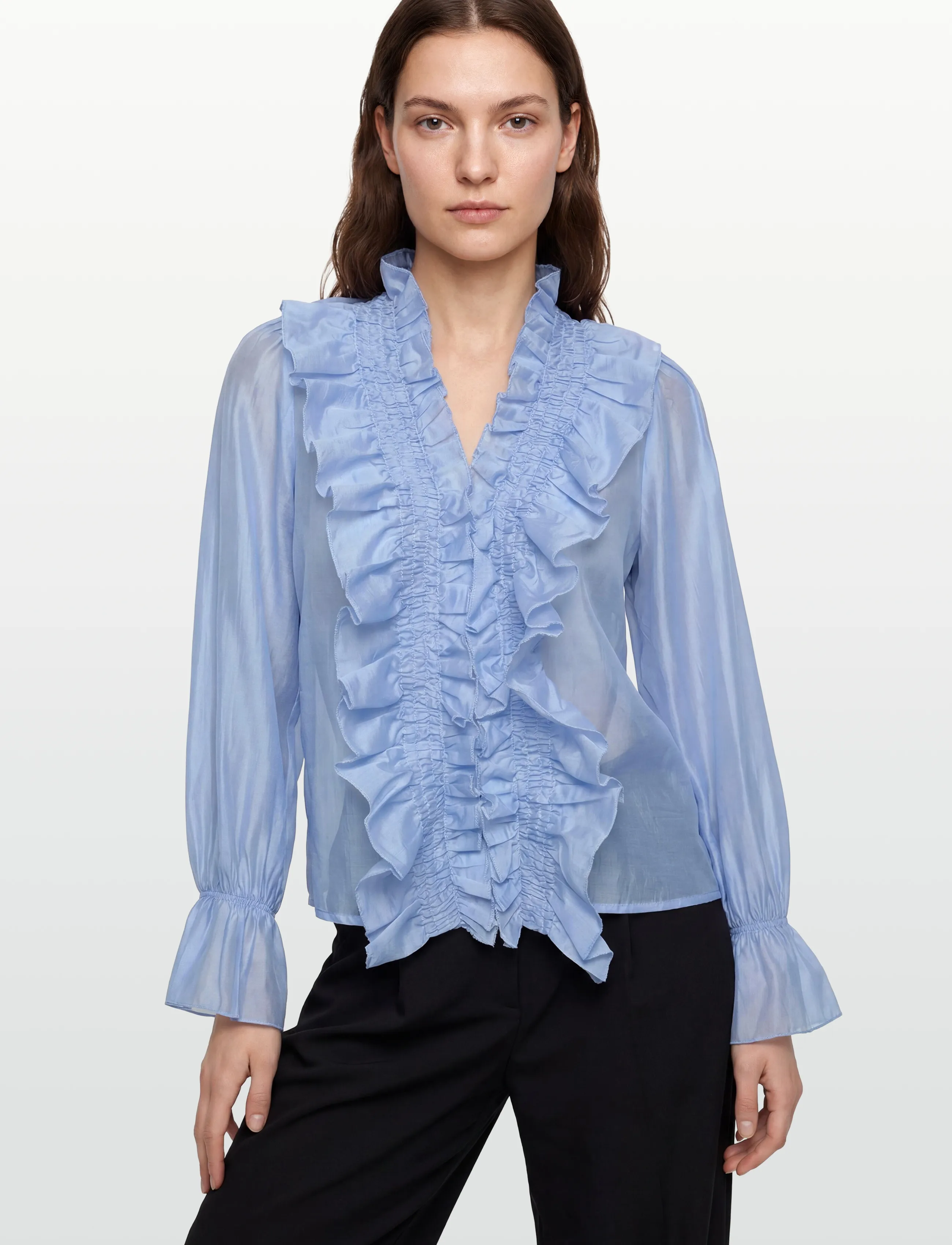 Noella - N-Myrtia Blouse - langermede bluser - air blue - 3