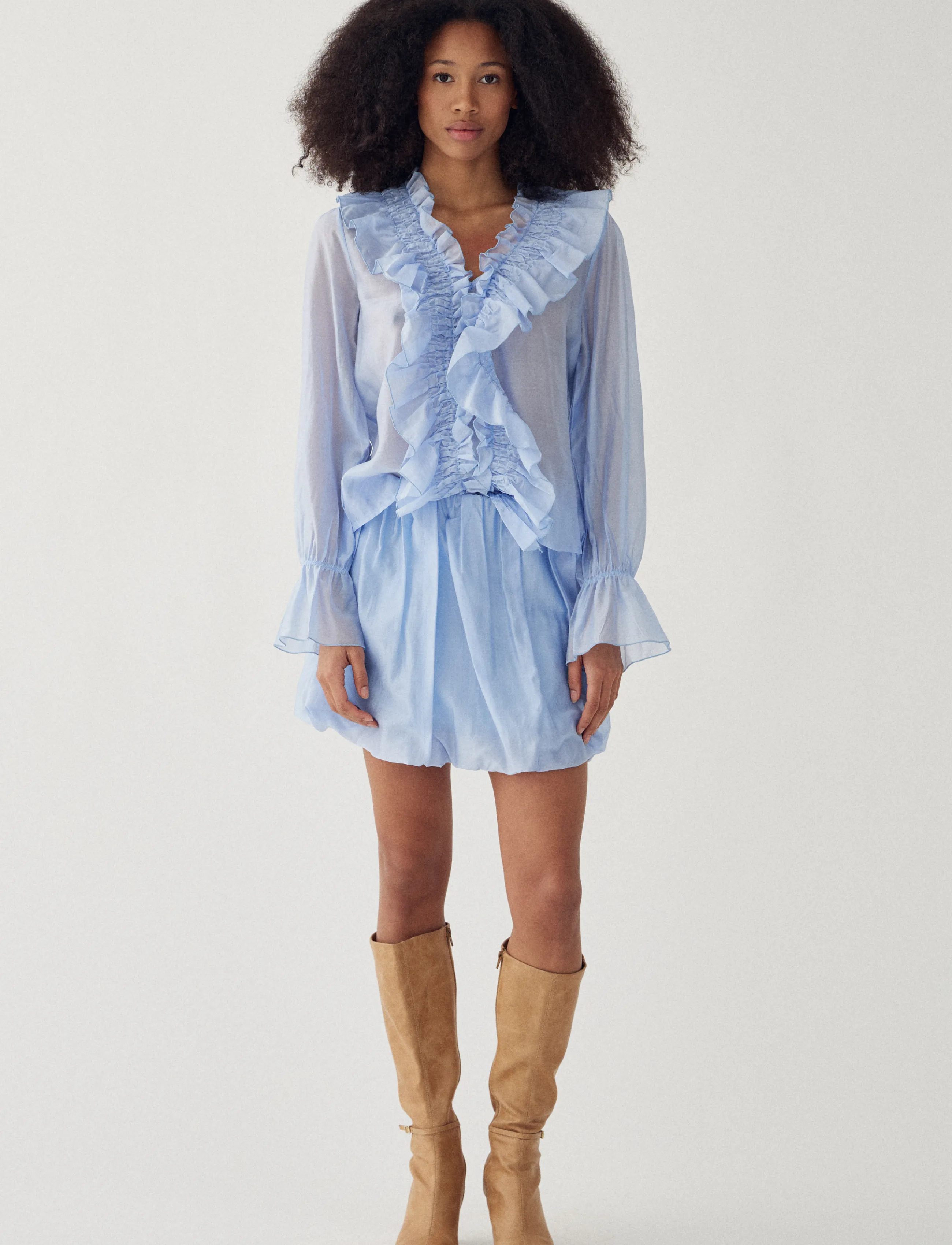 Noella - N-Myrtia Blouse - palaidinės ilgomis rankovėmis - air blue - 3