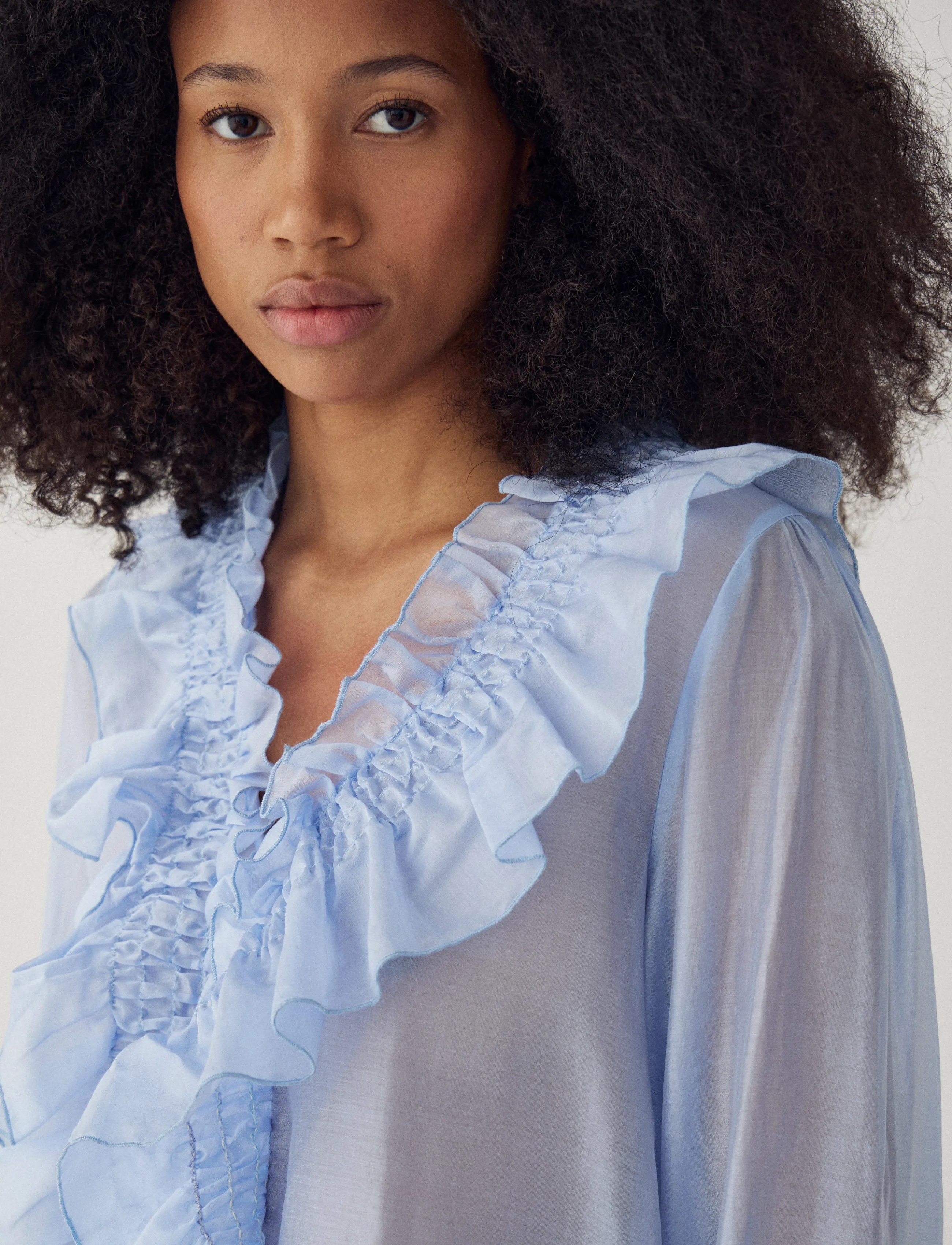 Noella - N-Myrtia Blouse - palaidinės ilgomis rankovėmis - air blue - 4