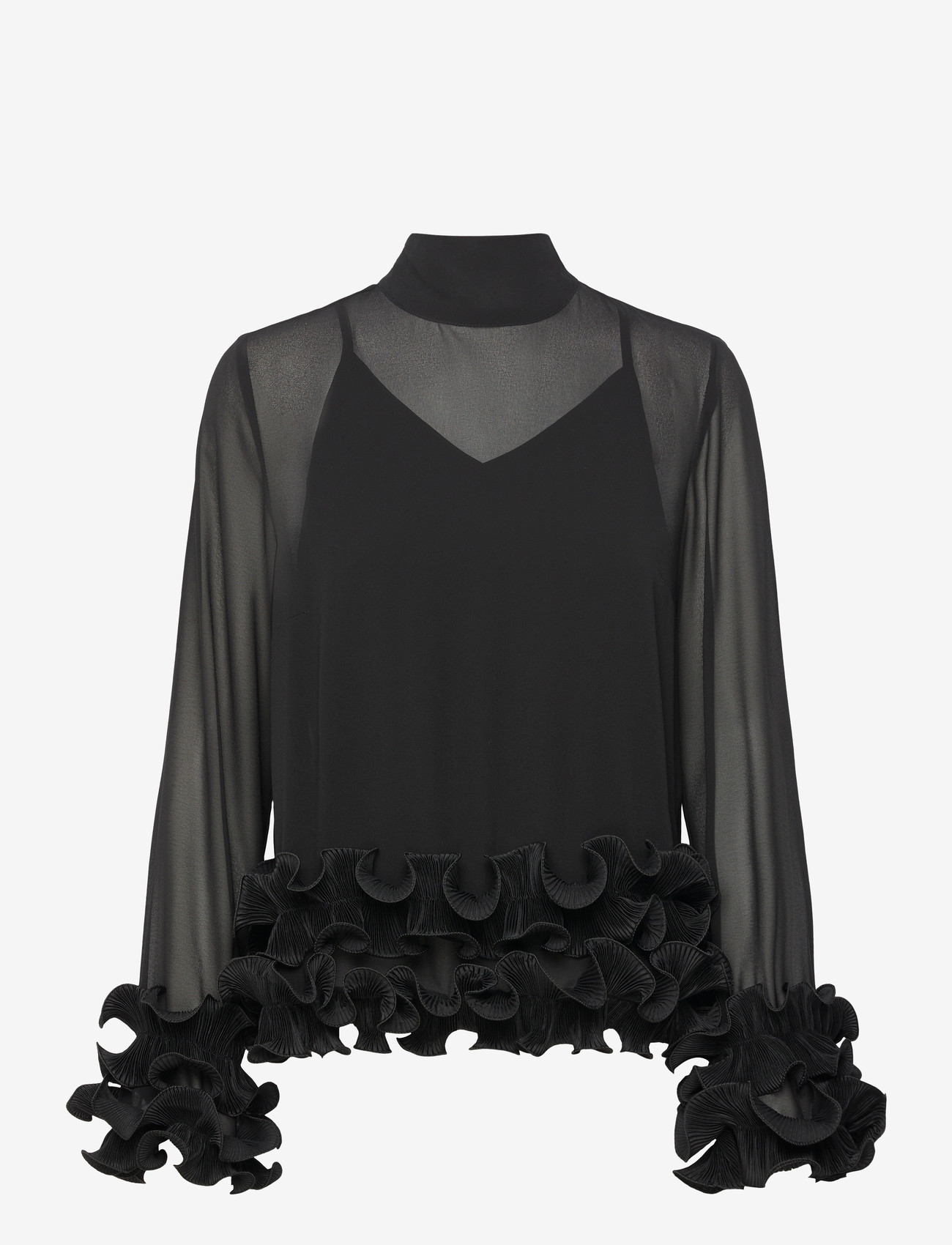Noella - N-Latanietta Blouse - langärmlige blusen - black - 0