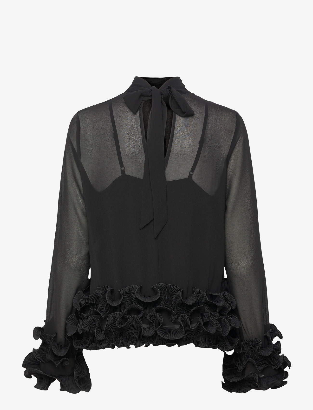 Noella - N-Latanietta Blouse - langärmlige blusen - black - 1