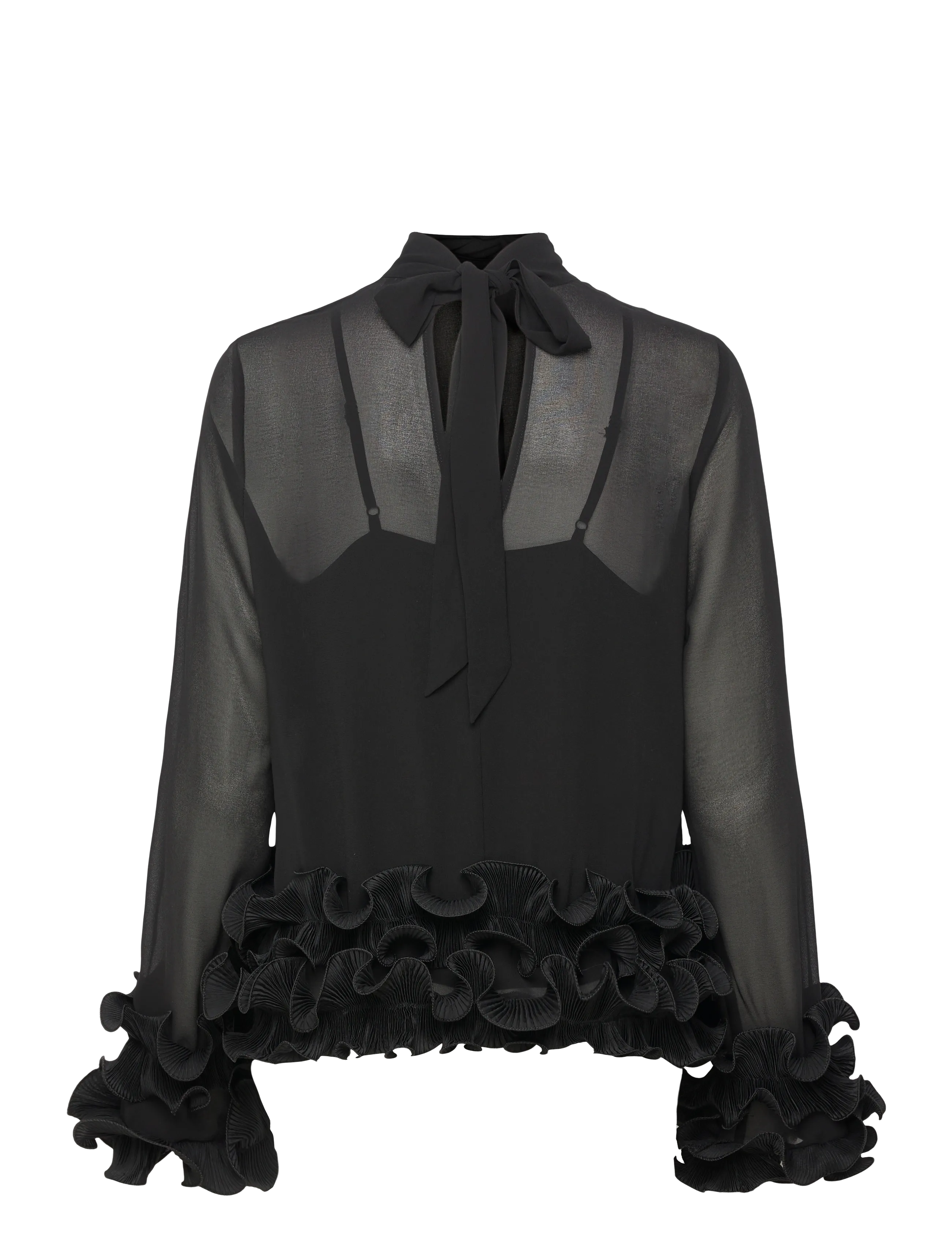 Noella - N-Latanietta Blouse - long sleeved blouses - black - 1