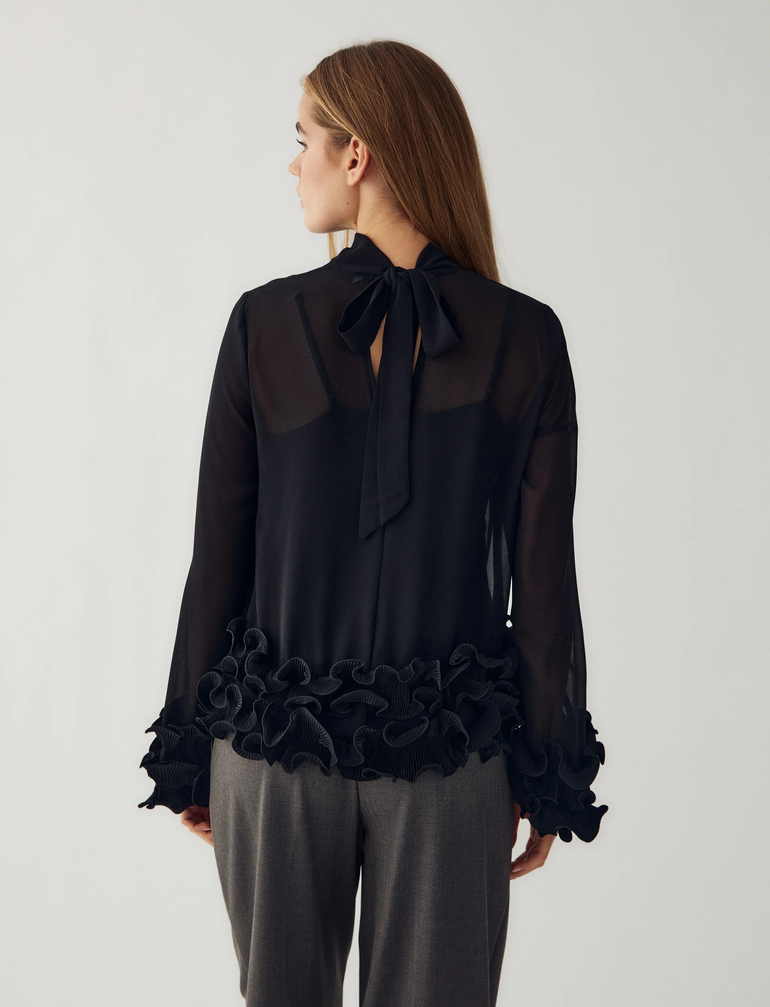 Noella - N-Latanietta Blouse - long-sleeved blouses - black - 4