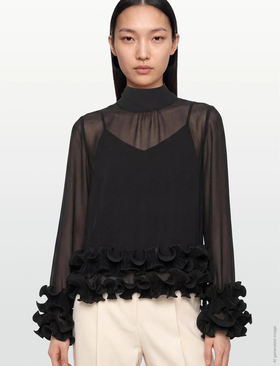 Noella - N-Latanietta Blouse - langermede bluser - black - 4