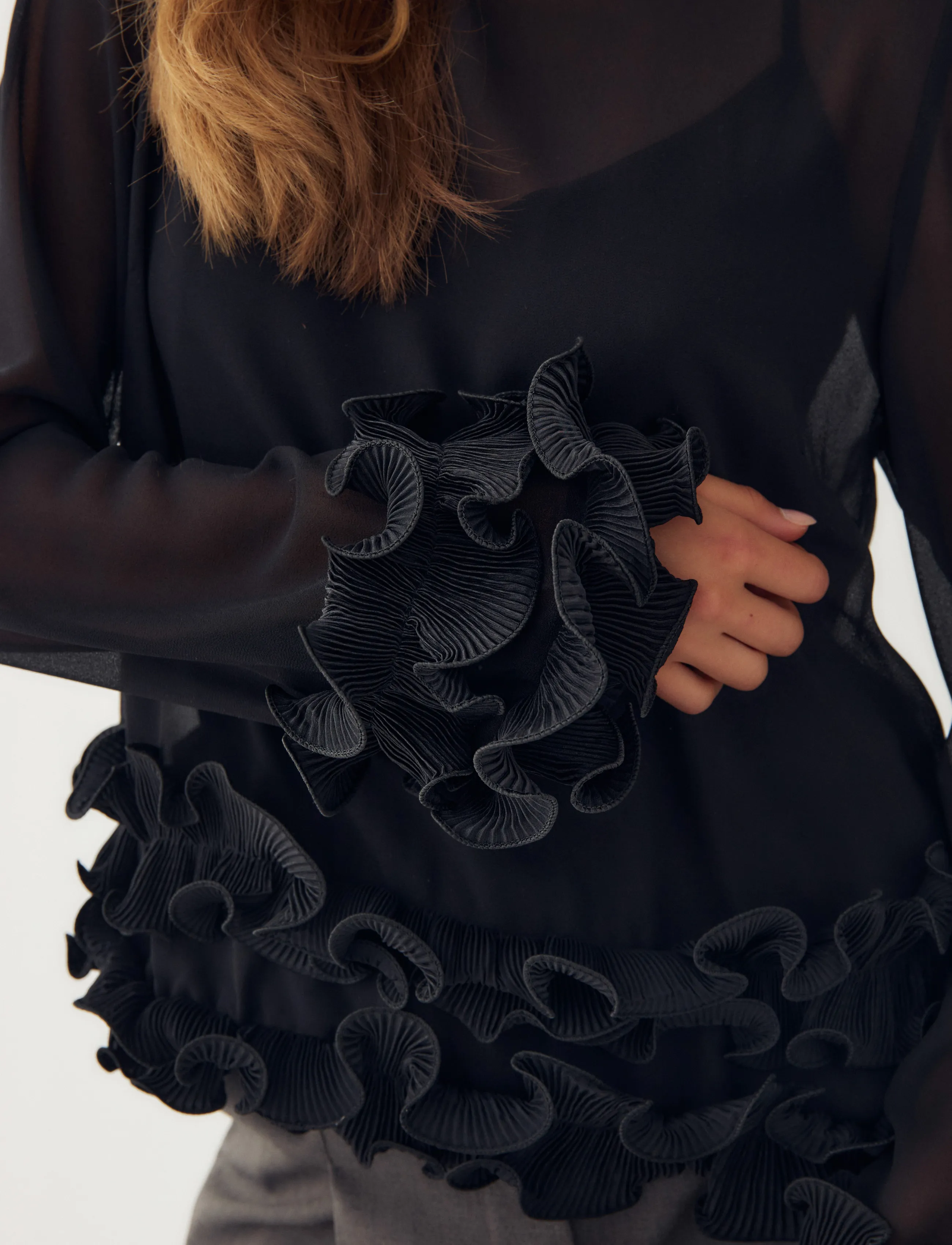 Noella - N-Latanietta Blouse - long-sleeved blouses - black - 5