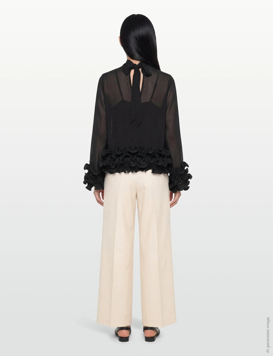 Noella - N-Latanietta Blouse - langærmede bluser - black - 5