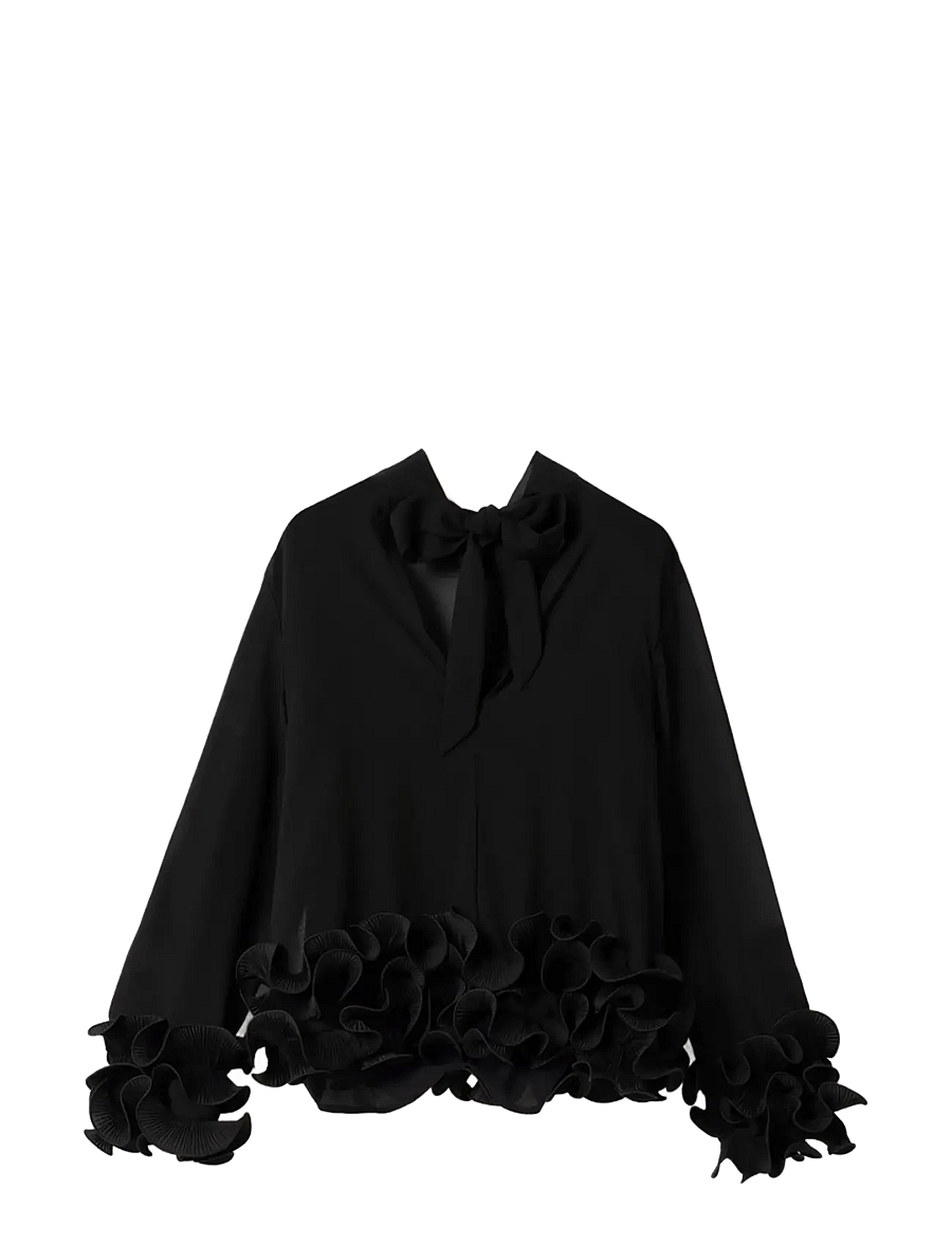 Noella - N-Latanietta Blouse - langærmede bluser - black - 3