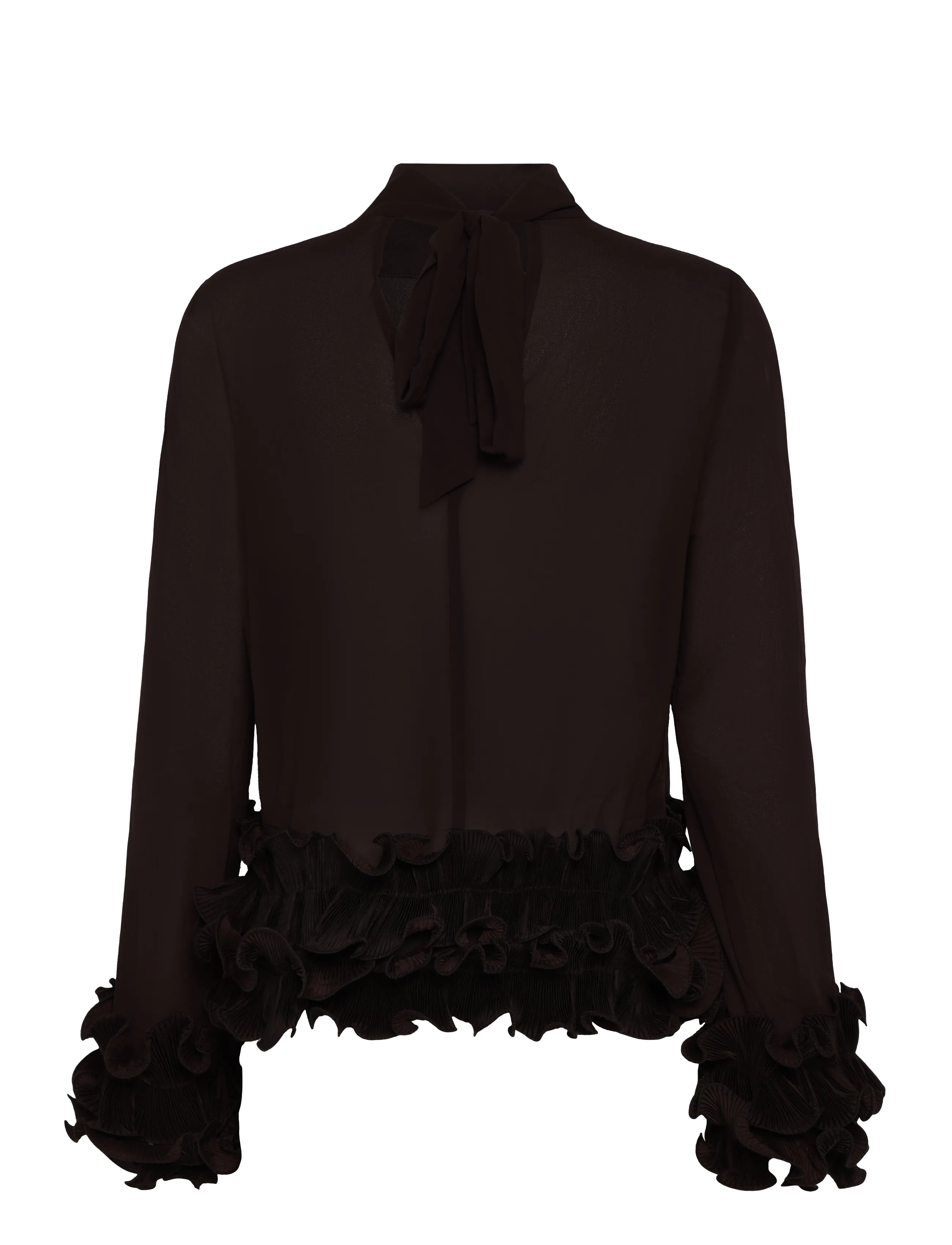 Noella - N-Latanietta Blouse - langærmede bluser - chocolate - 1