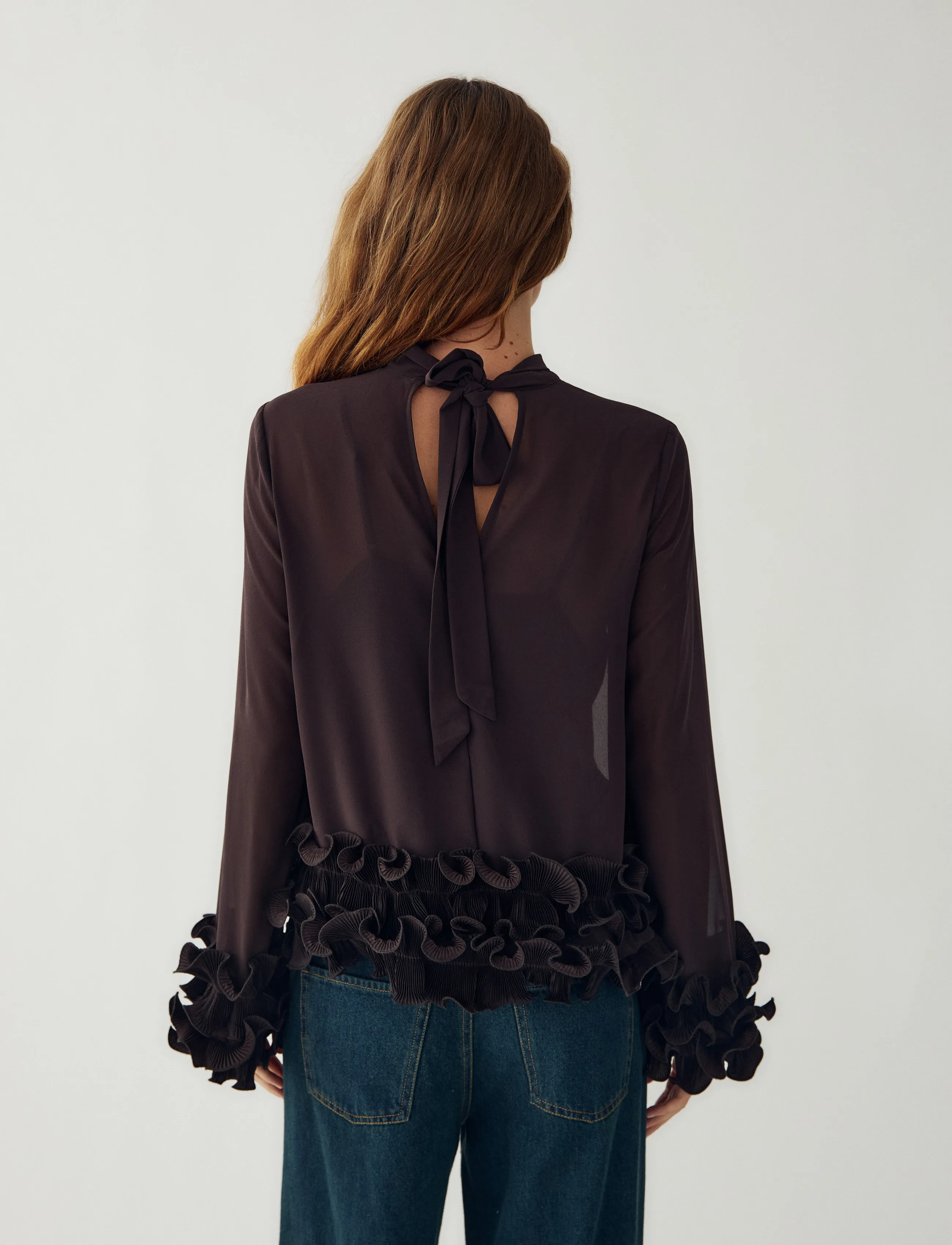 Noella - N-Latanietta Blouse - langærmede bluser - chocolate - 3