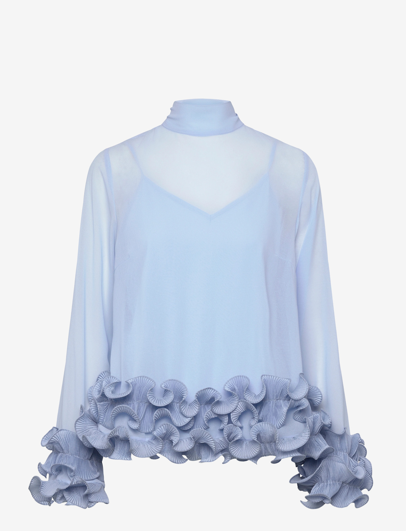 Noella - N-Latanietta Blouse - long sleeved blouses - sky blue - 0