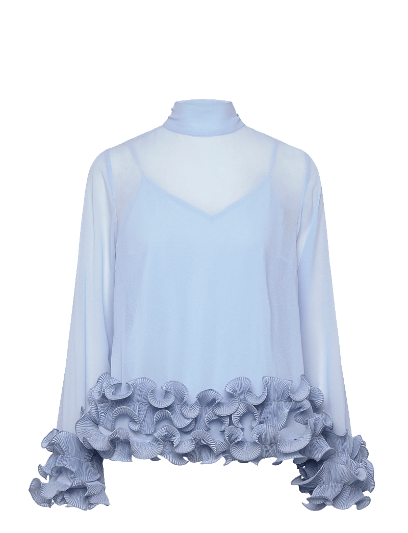 Noella - N-Latanietta Blouse - long sleeved blouses - sky blue - 0