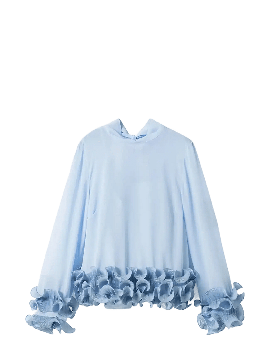 Noella - N-Latanietta Blouse - langärmelige blusen - sky blue - 0
