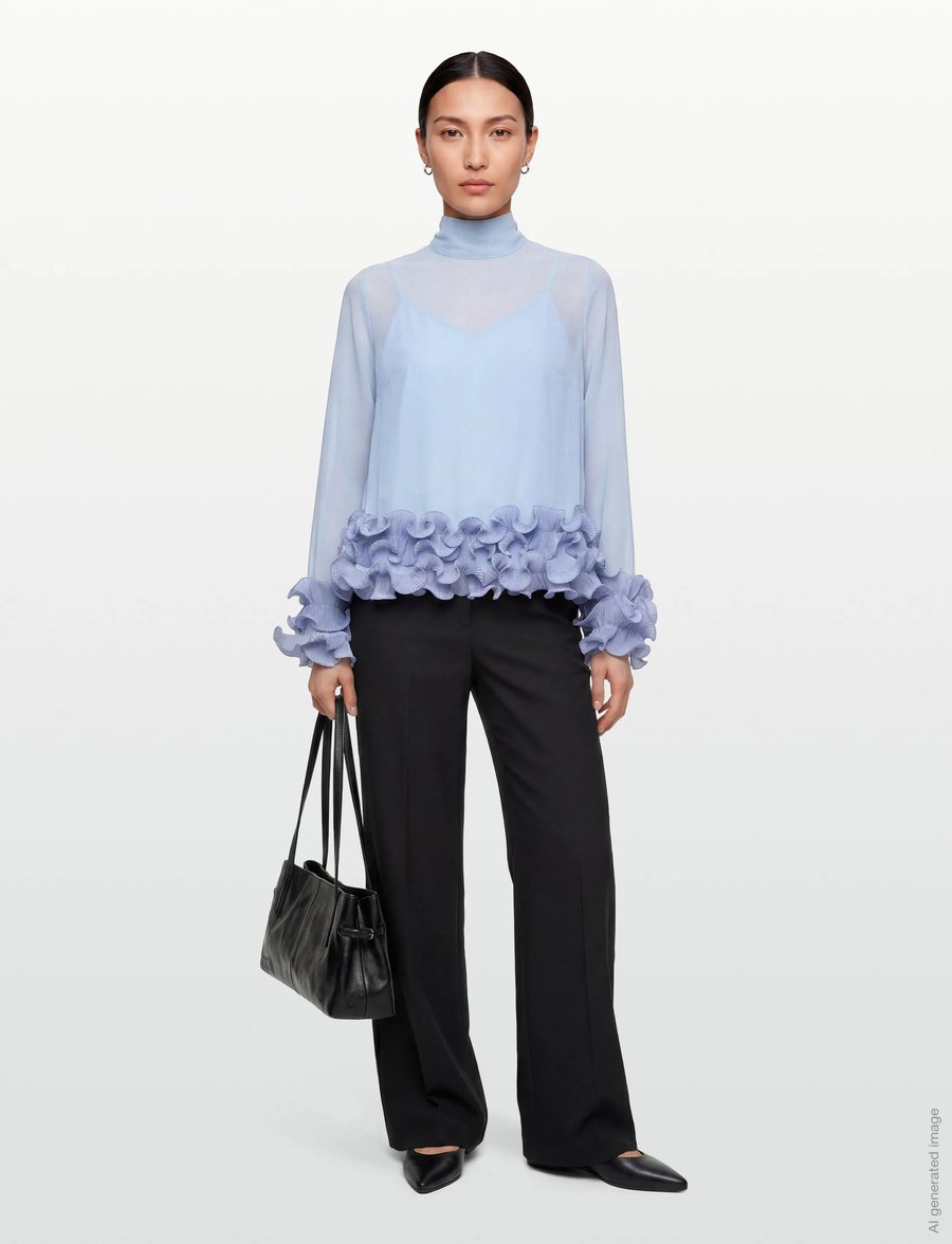 Noella - N-Latanietta Blouse - langärmelige blusen - sky blue - 0