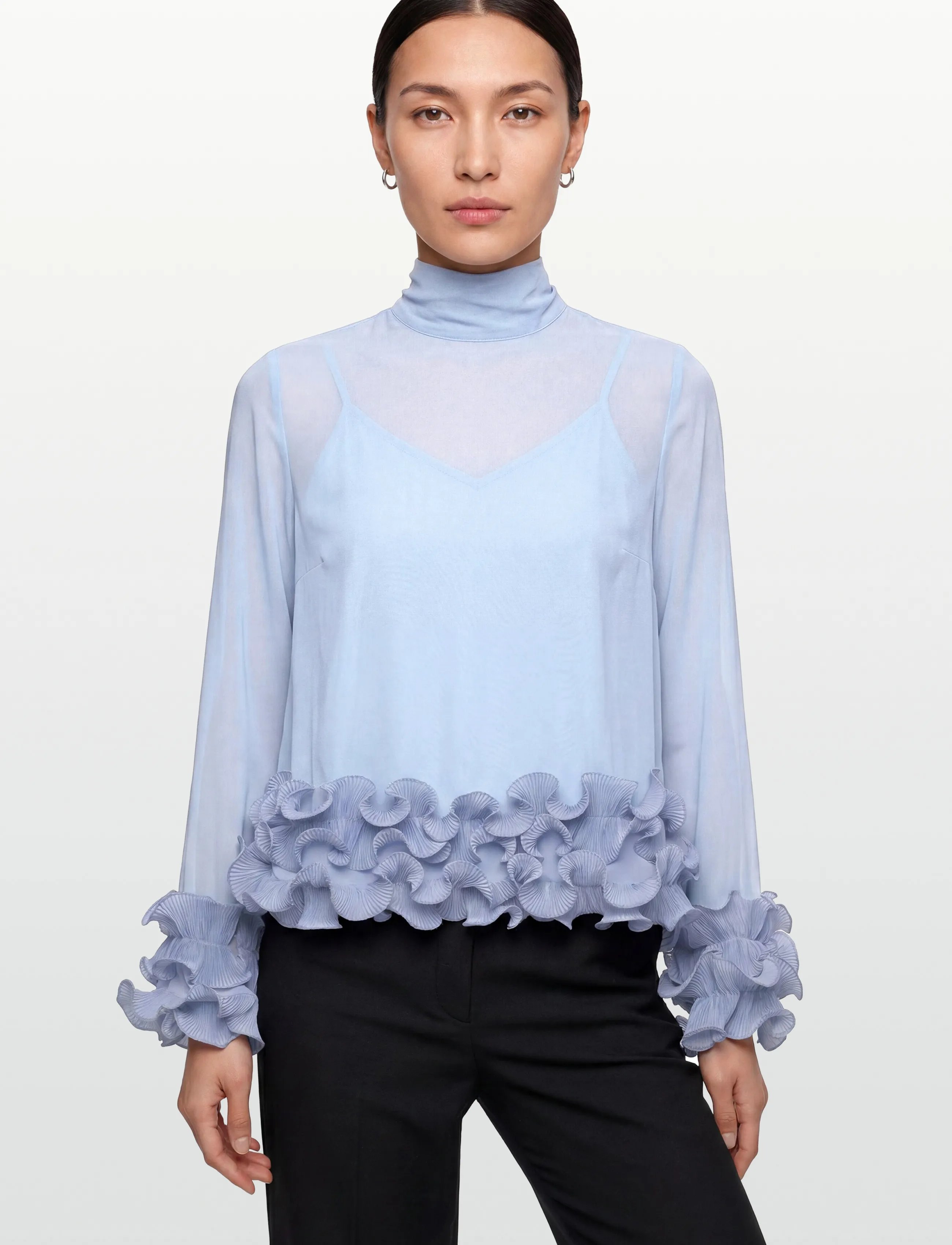 Noella - N-Latanietta Blouse - långärmade blusar - sky blue - 3