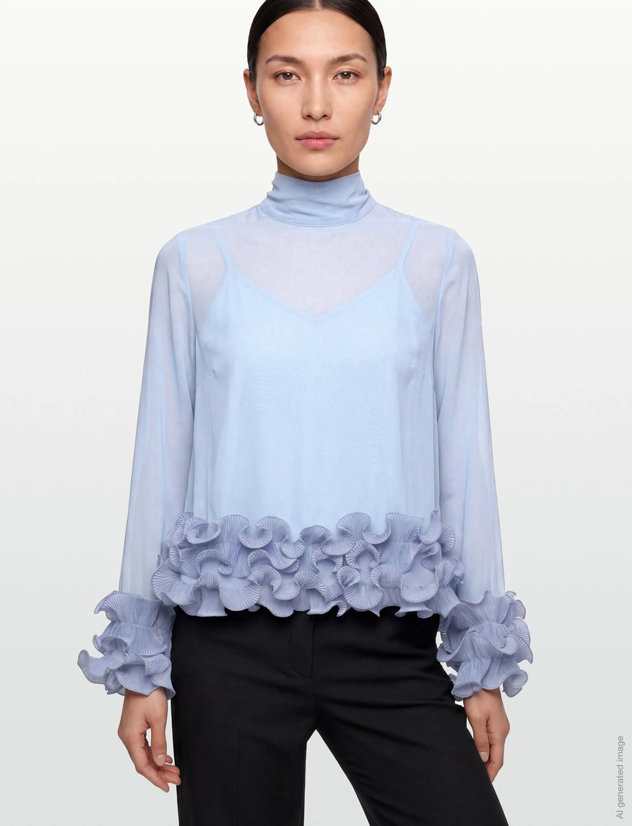 Noella - N-Latanietta Blouse - långärmade blusar - sky blue - 3