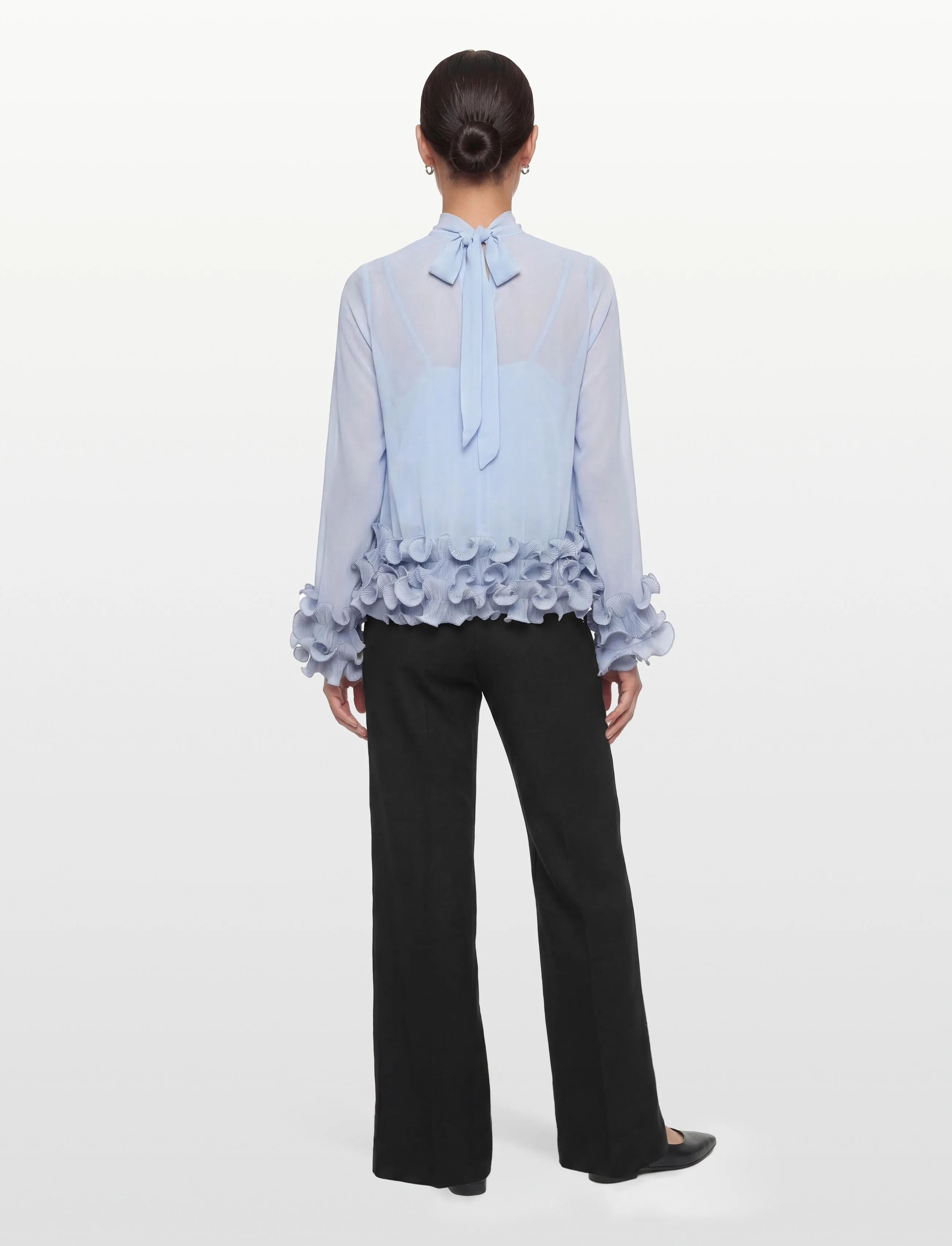Noella - N-Latanietta Blouse - long sleeved blouses - sky blue - 4
