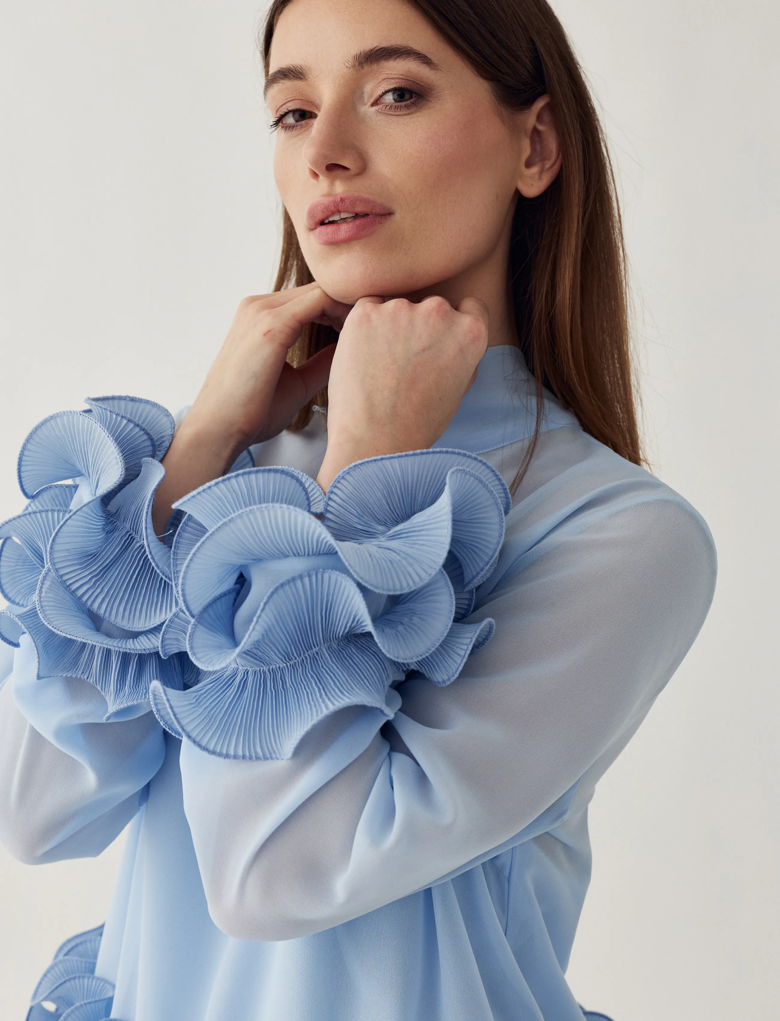 Noella - N-Latanietta Blouse - pikkade varrukatega pluusid - sky blue - 4