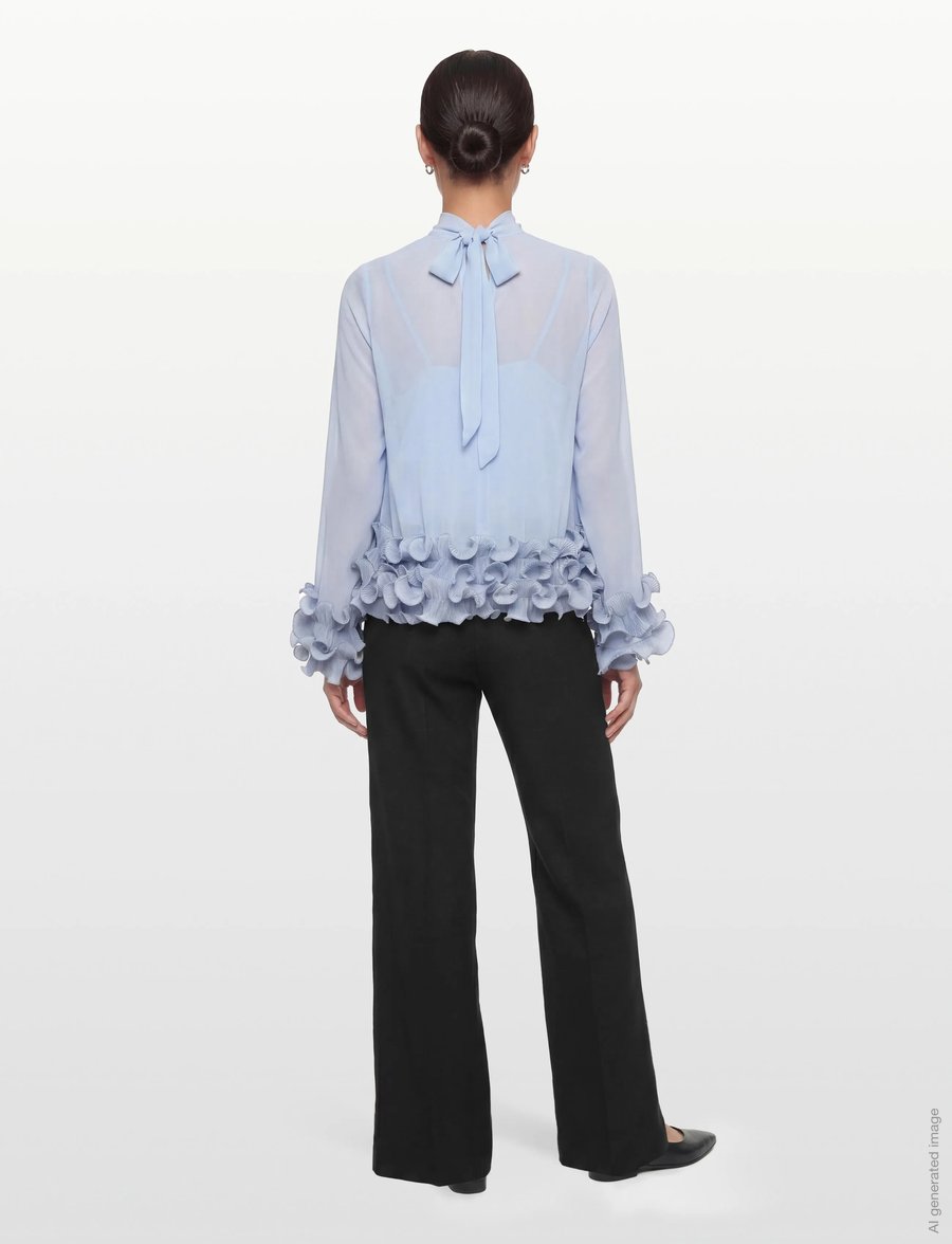 Noella - N-Latanietta Blouse - langärmelige blusen - sky blue - 4