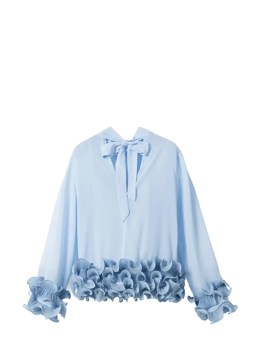 Noella - N-Latanietta Blouse - langärmelige blusen - sky blue - 1