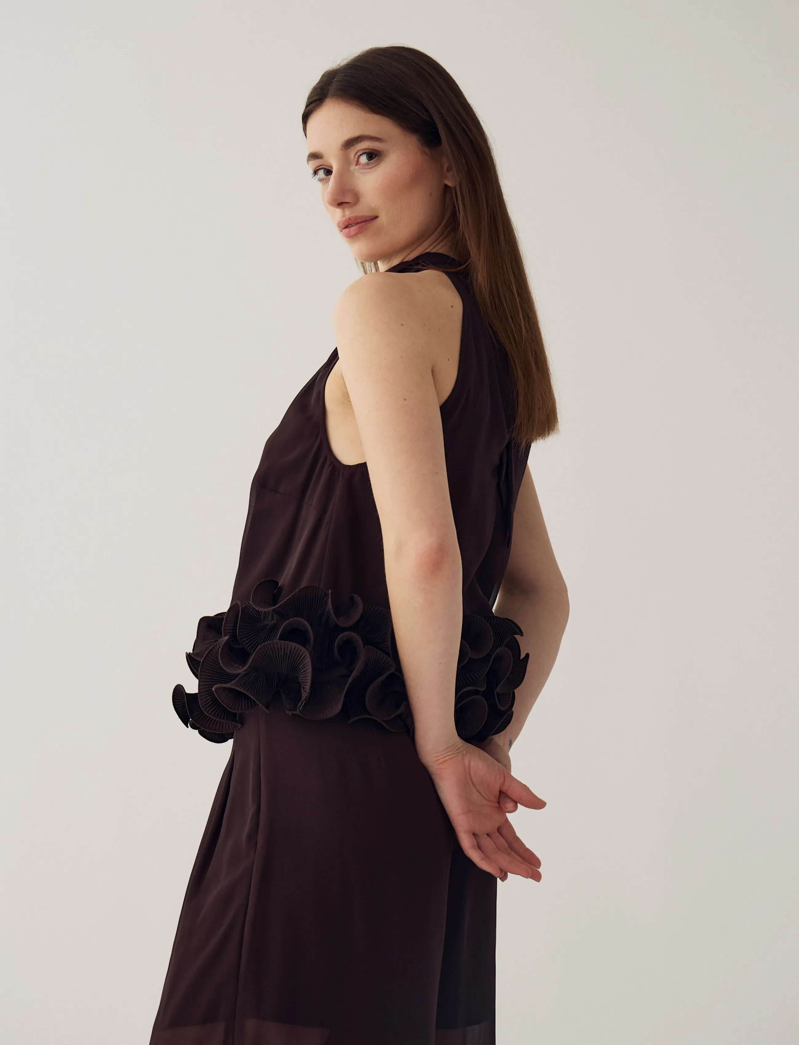 Noella - N-Marjolaine Blouse - varrukateta pluusid - chocolate - 3
