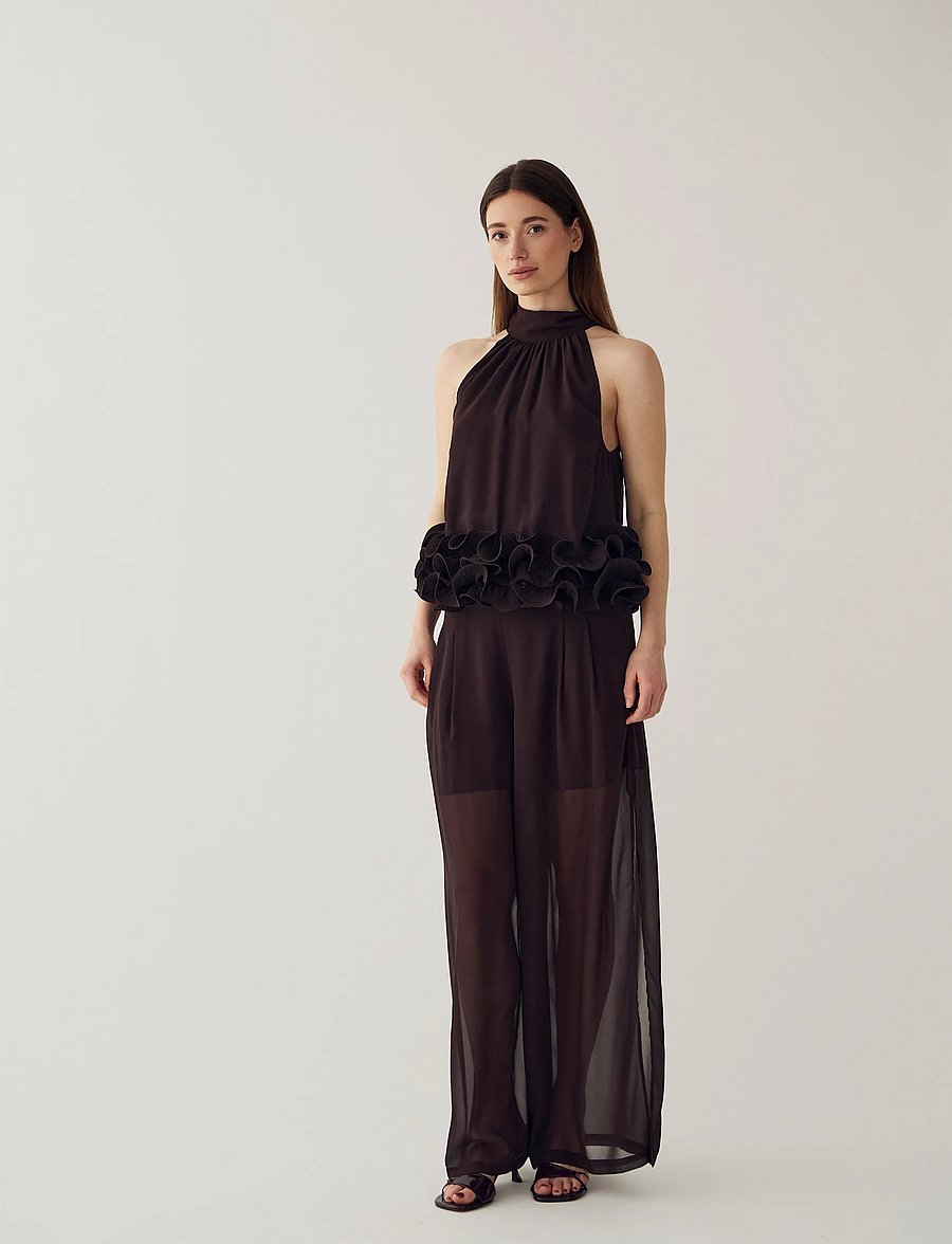 Noella - N-Marjolaine Blouse - varrukateta pluusid - chocolate - 5