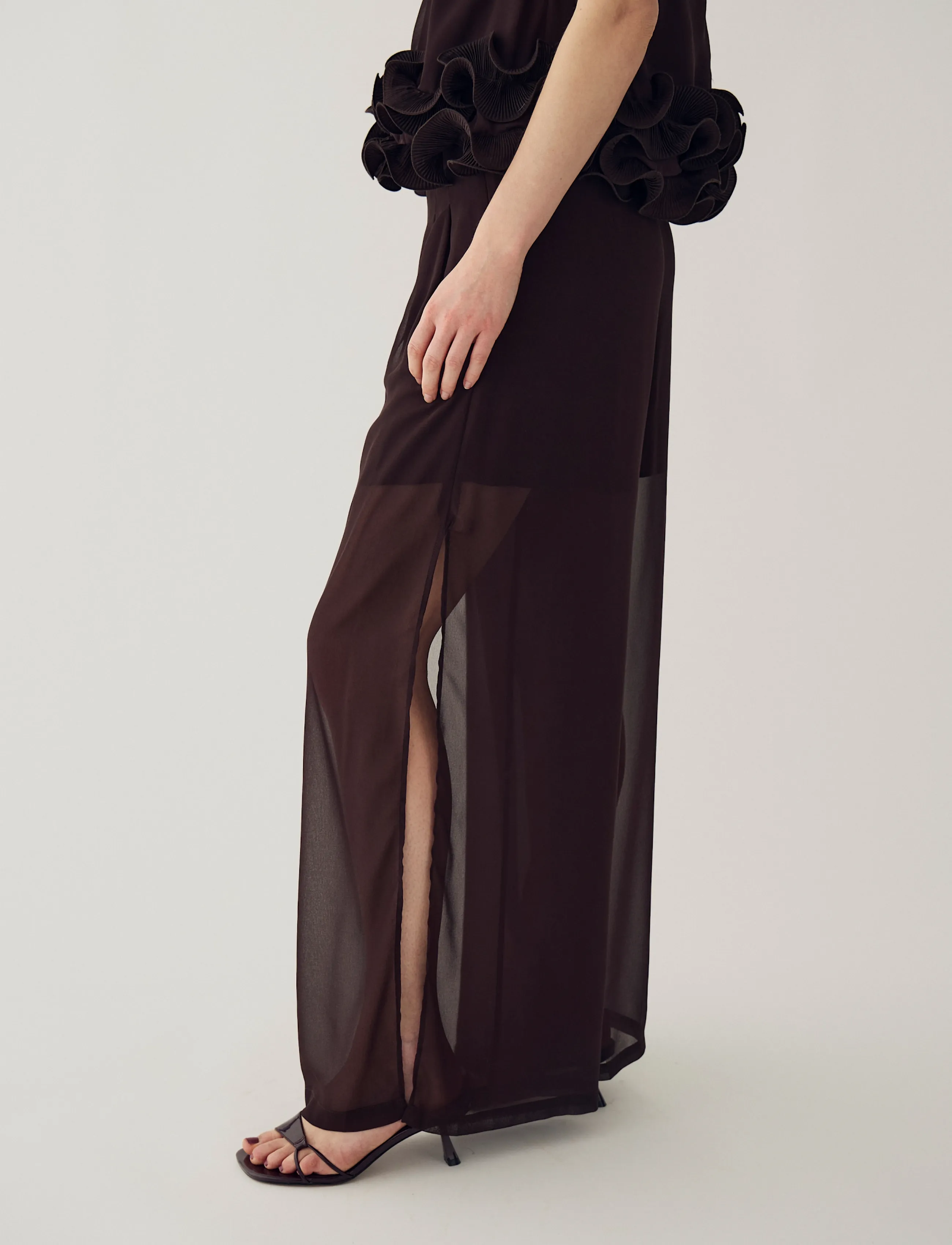 Noella - N-Marceen Pants - laia säärega püksid - chocolate - 3