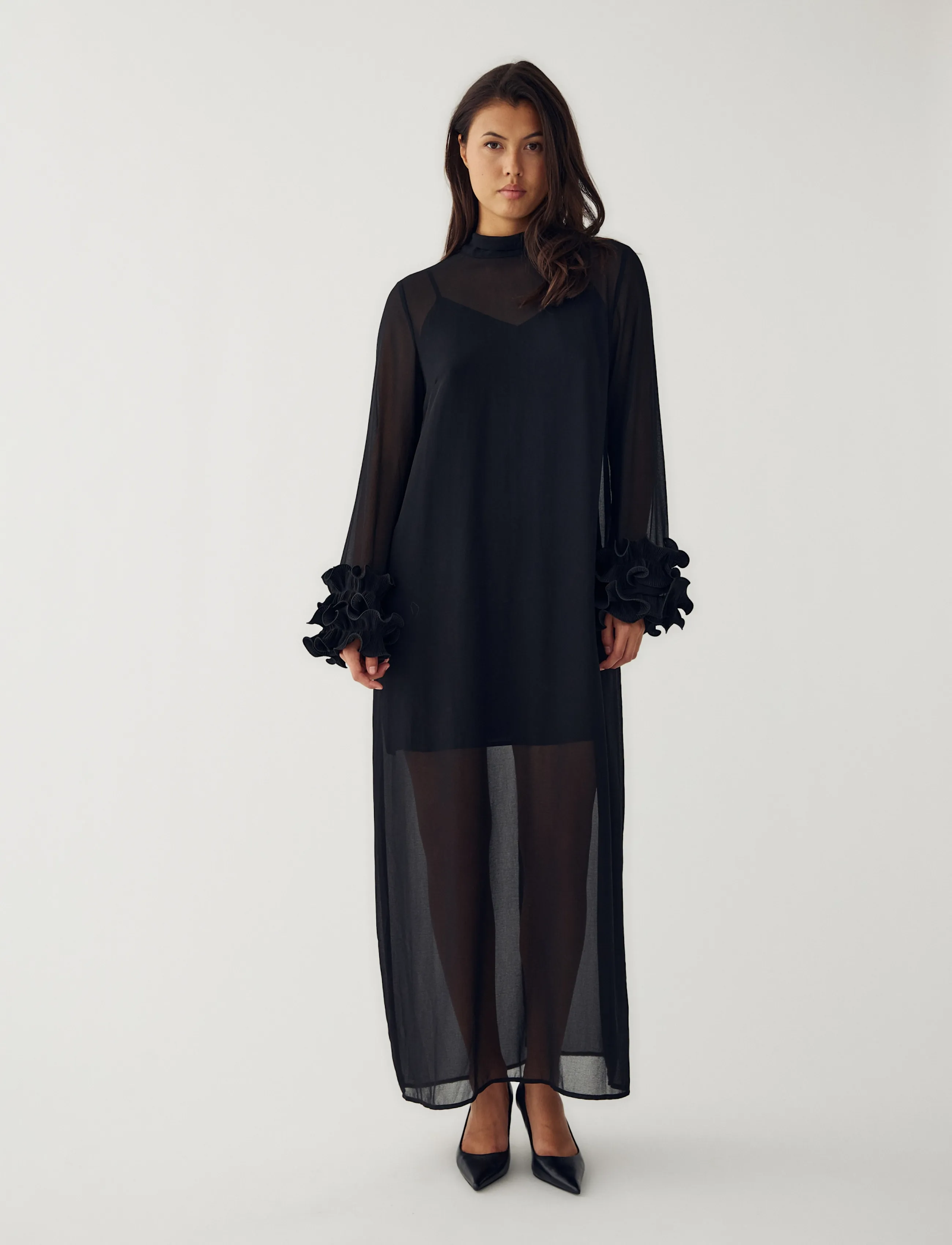Noella N-Latania Long Dress - Dresses - BLACK / black