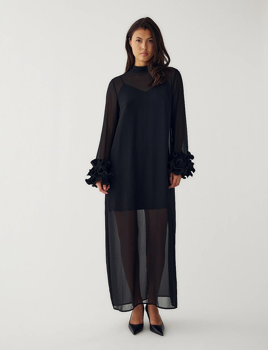 Noella - N-Latania Long Dress - cocktailkjoler - black - 0