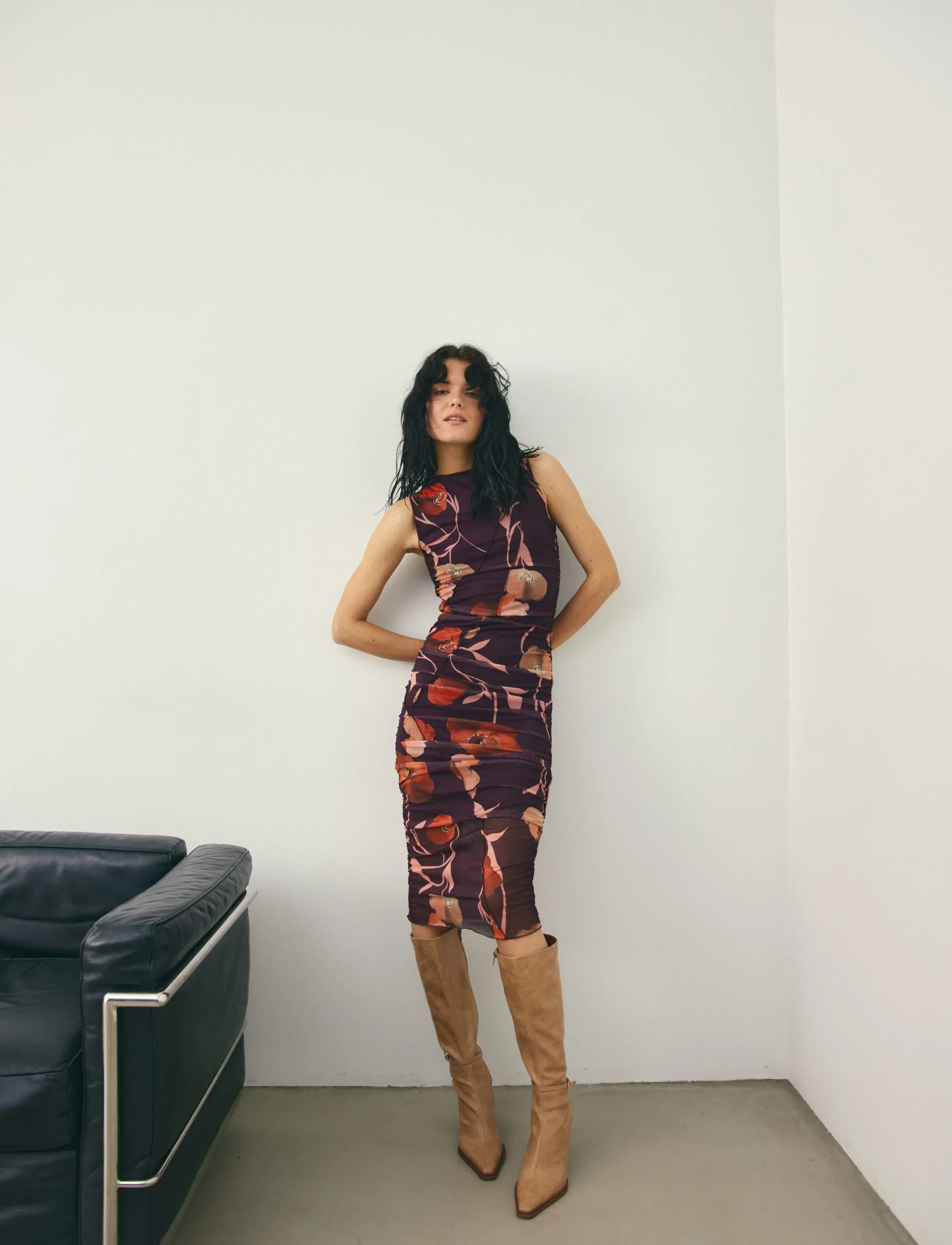 Noella Sutton Dress - Midi kjoler - CARIS RED PRINT / purple